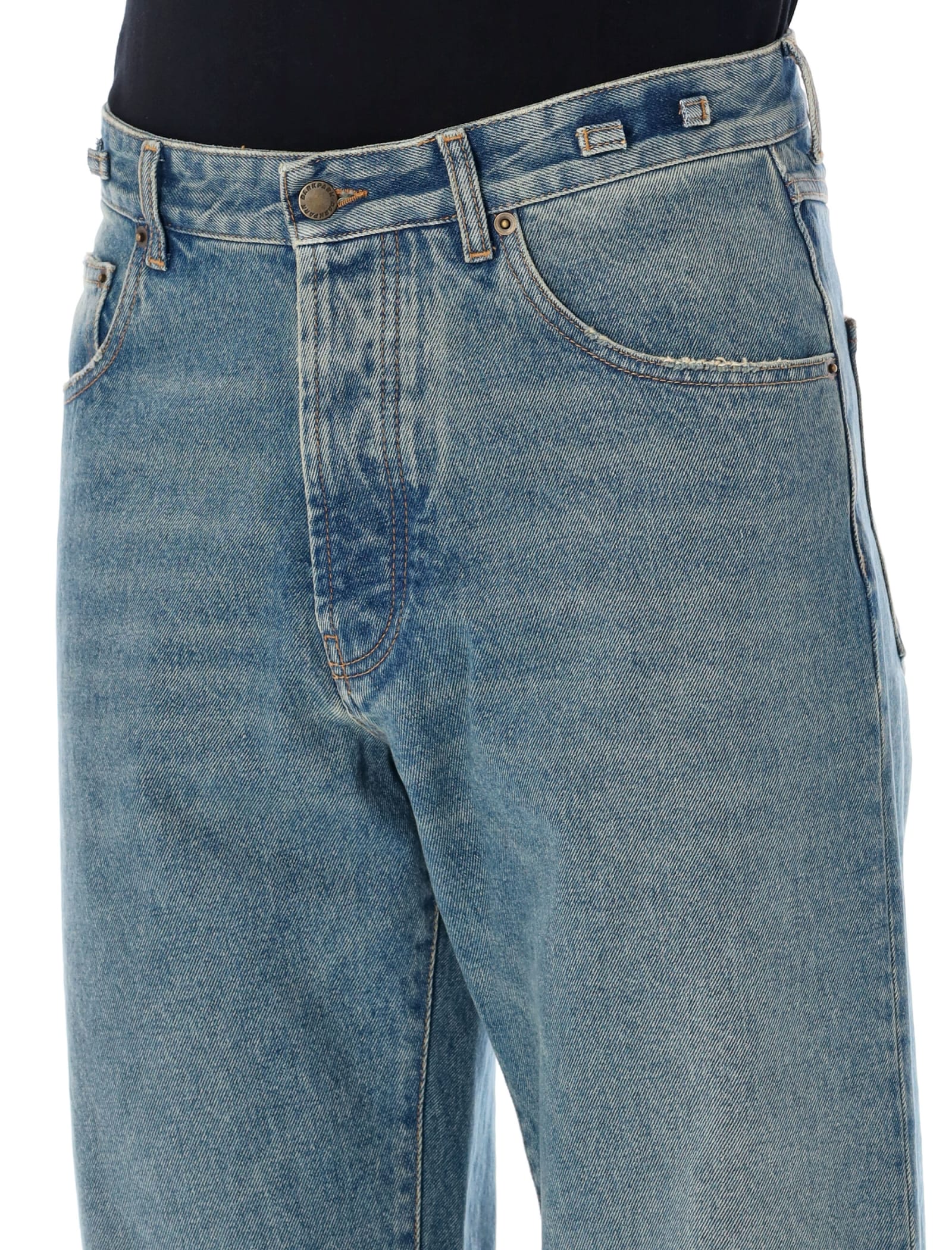 Shop Darkpark Mark Denim Jeans In Blue Washed