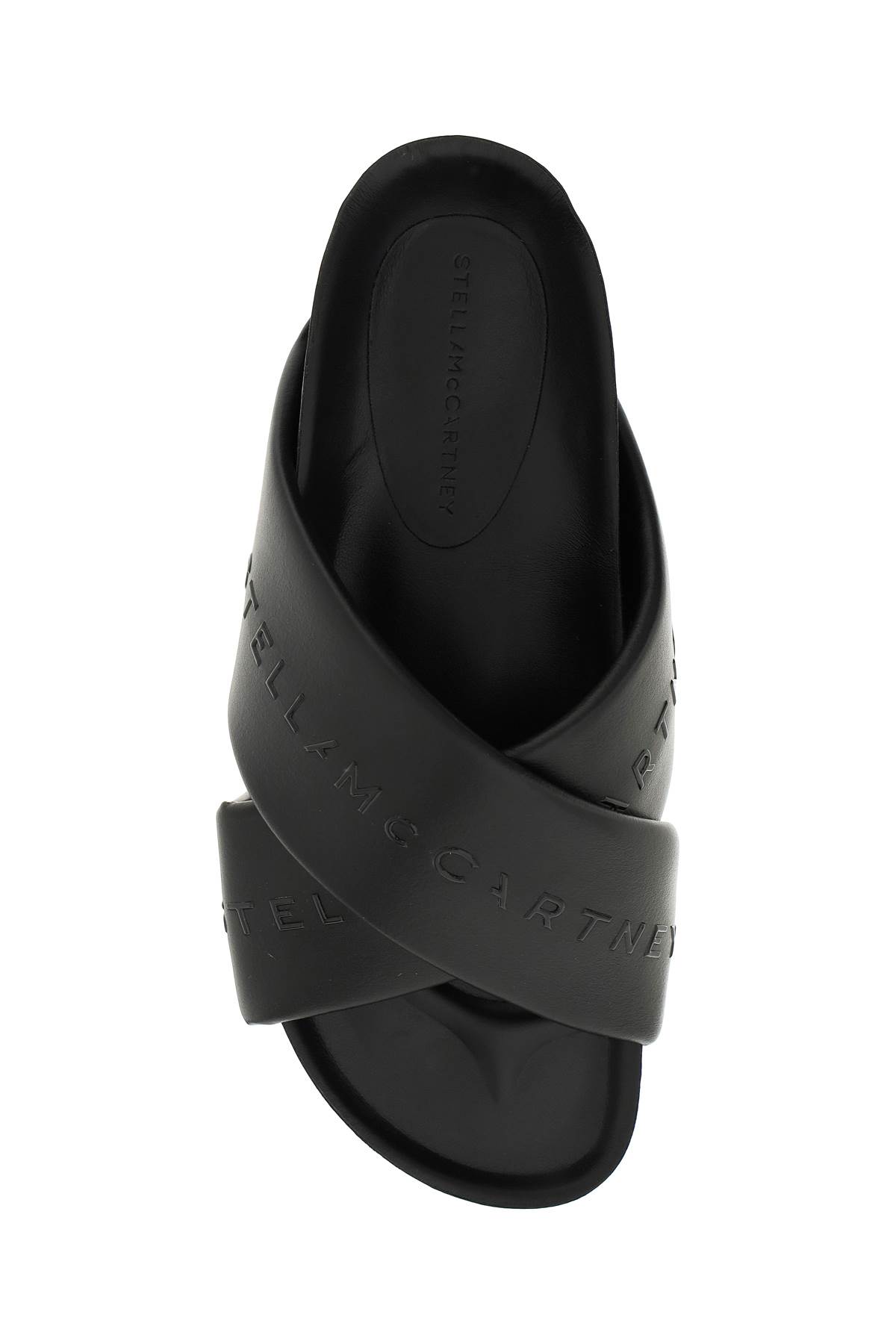 Stella Mccartney Logo-strap Flatform Sandals In Black