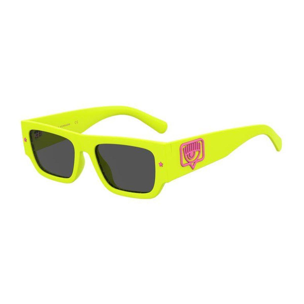Chiara Ferragni Rectangle Frame Sunglasses In 40g/ir Yellow