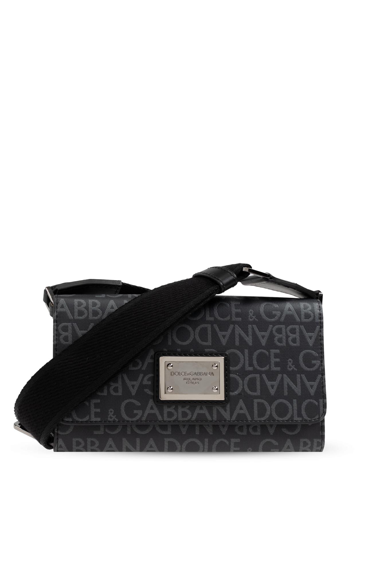 Shop Dolce & Gabbana Shoulder Bag With Logo In Black