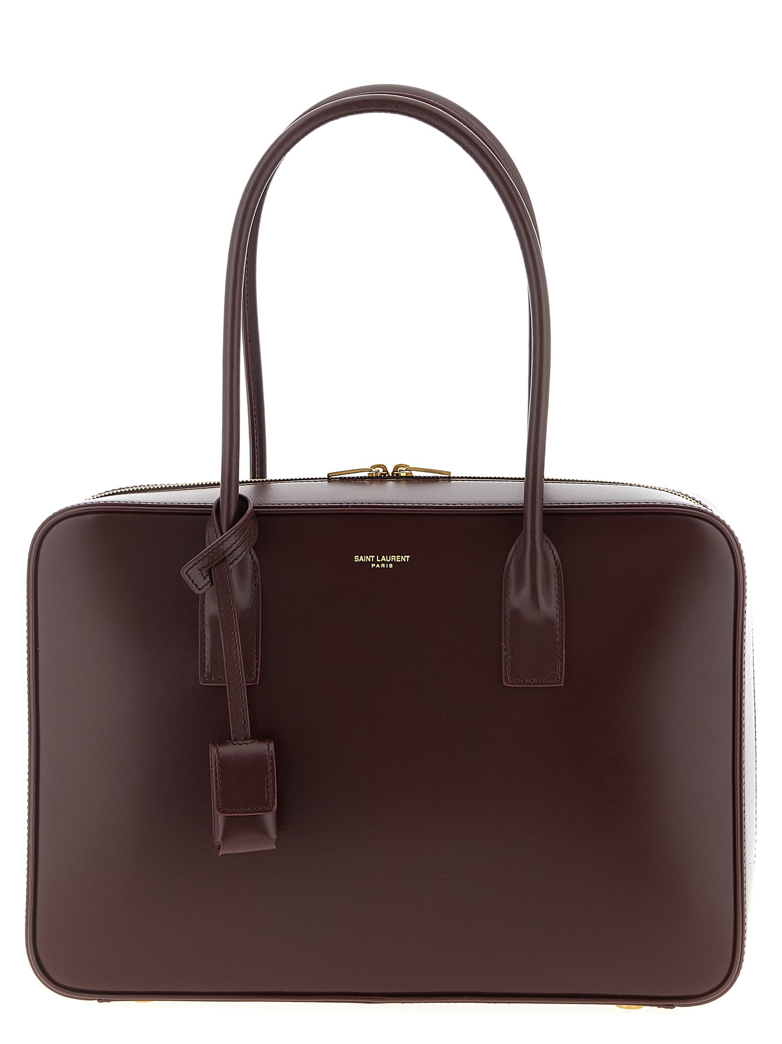 Saint Laurent Sac De Jour In Box Shoulder Bag In Burgundy