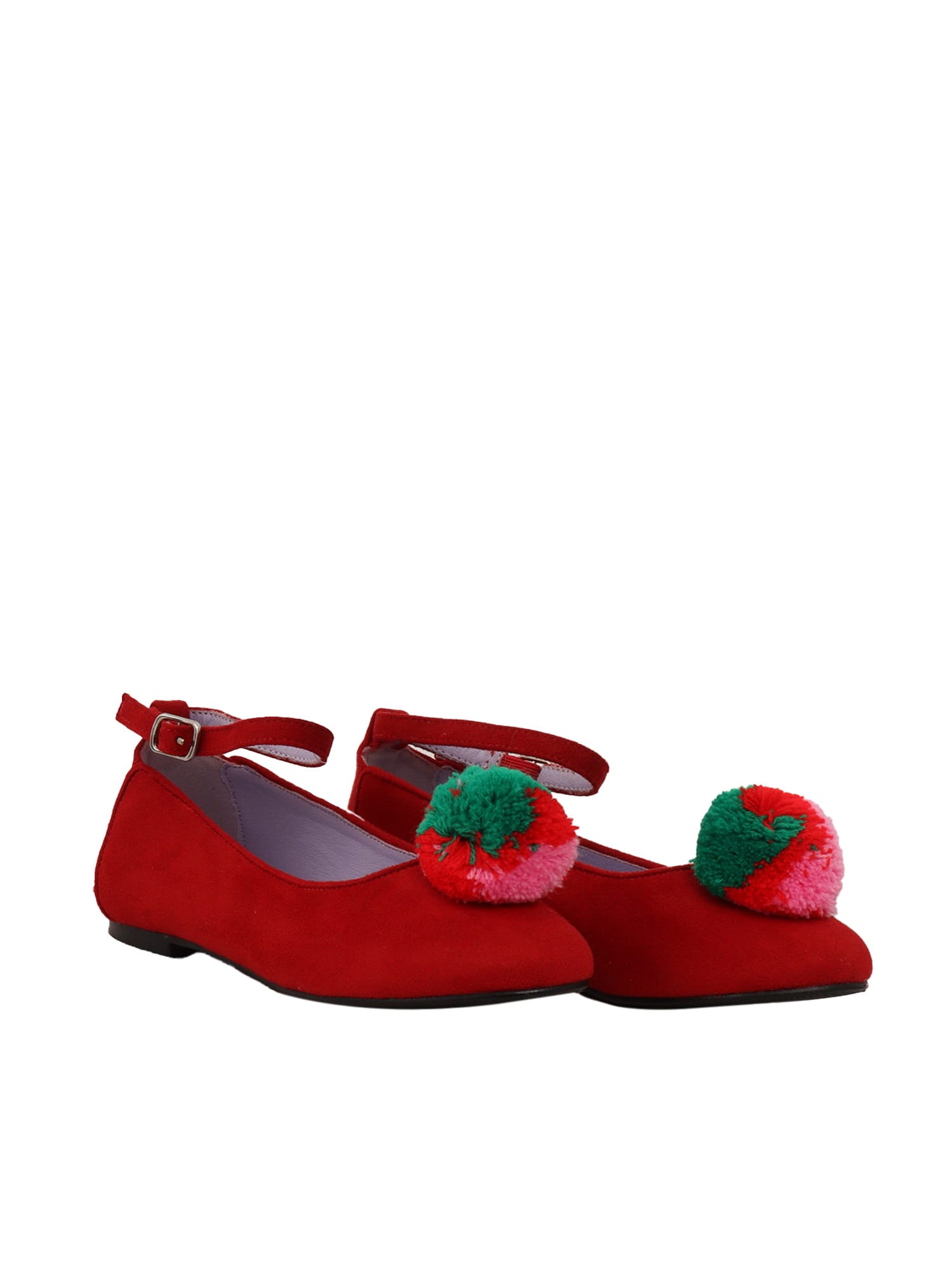 Stella Mccartney Fluffy Fruit Ballerina Shoes In Red
