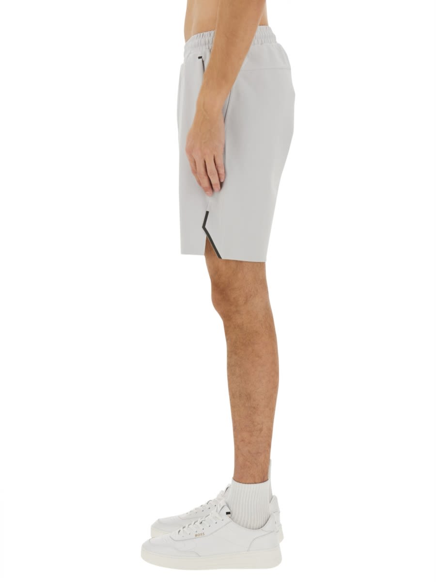 Hugo Boss Boss Technical Fabric Bermuda Shorts In Grey