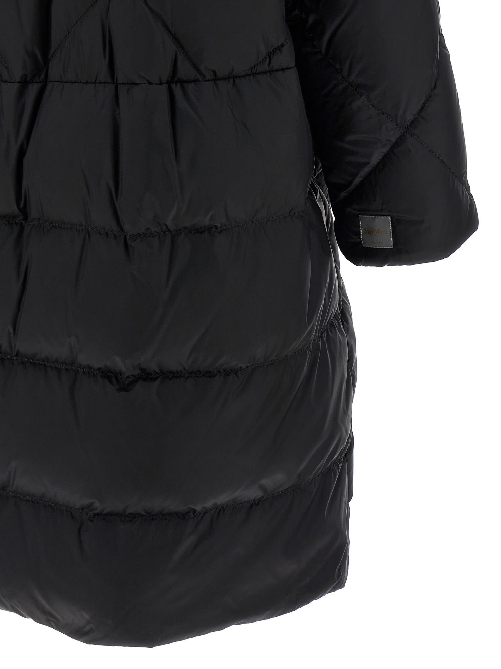 Max Mara The Cube Trefe Nylon Long Jacket In Black