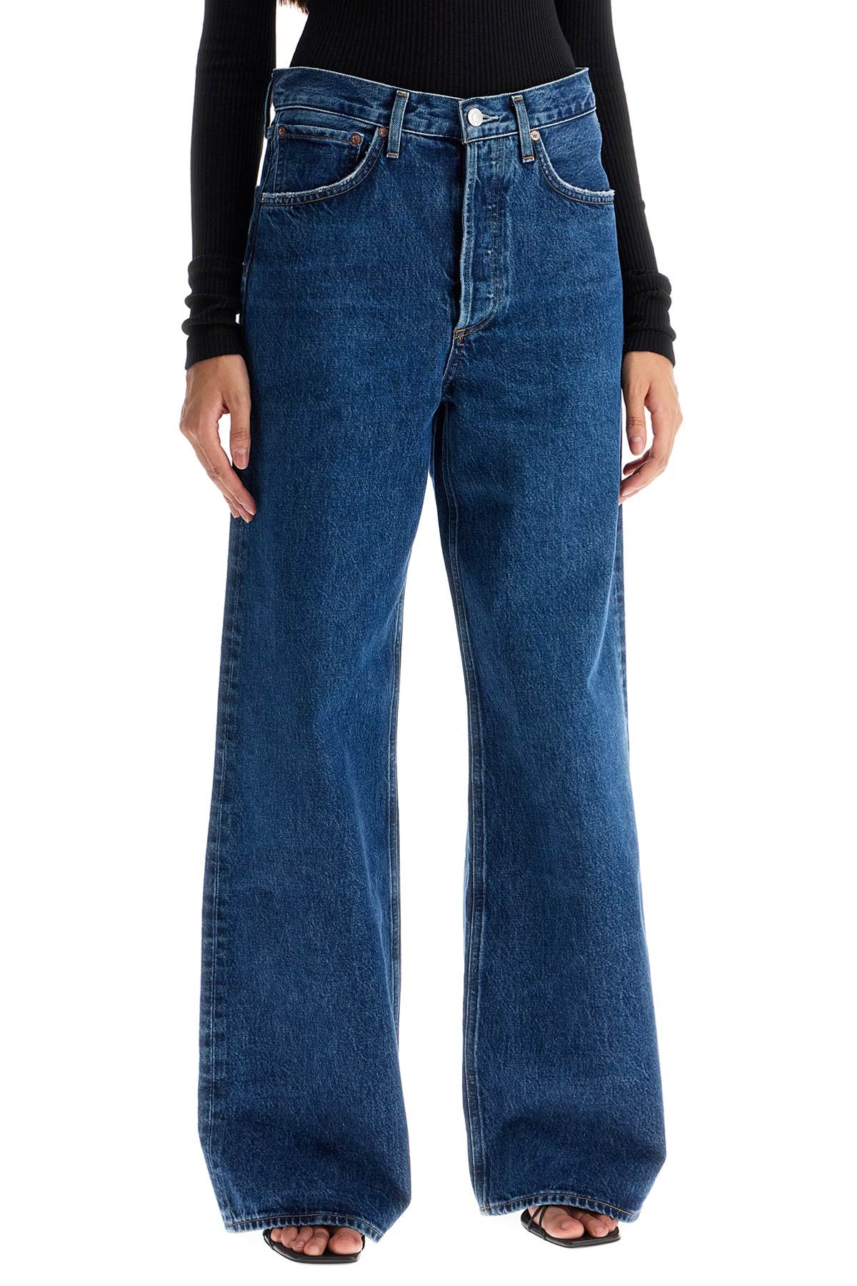 Shop Agolde Dame Wide Leg Jeans In Enamour (blue)