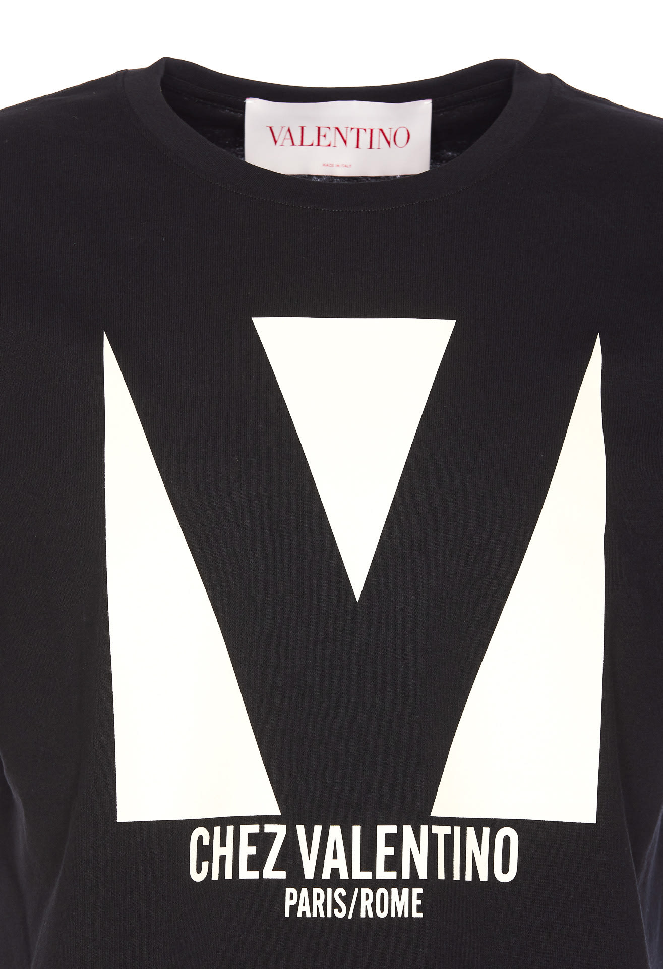 Valentino Crew Neck Short Sleeves T-shirts In Black