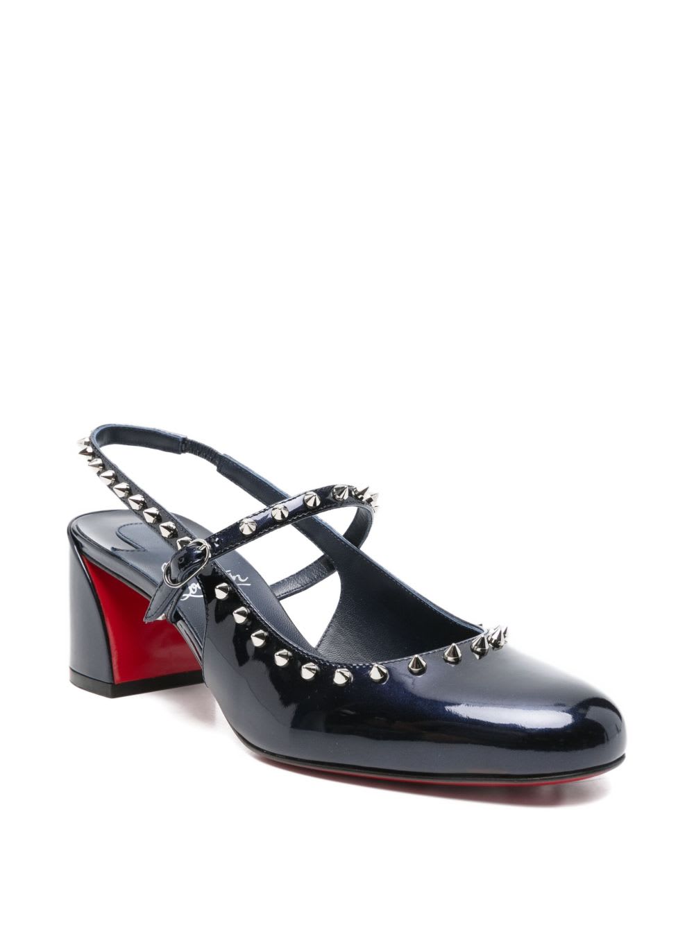 Christian Louboutin Janispikes 55 Mary-jane Slingback Pumps In Black