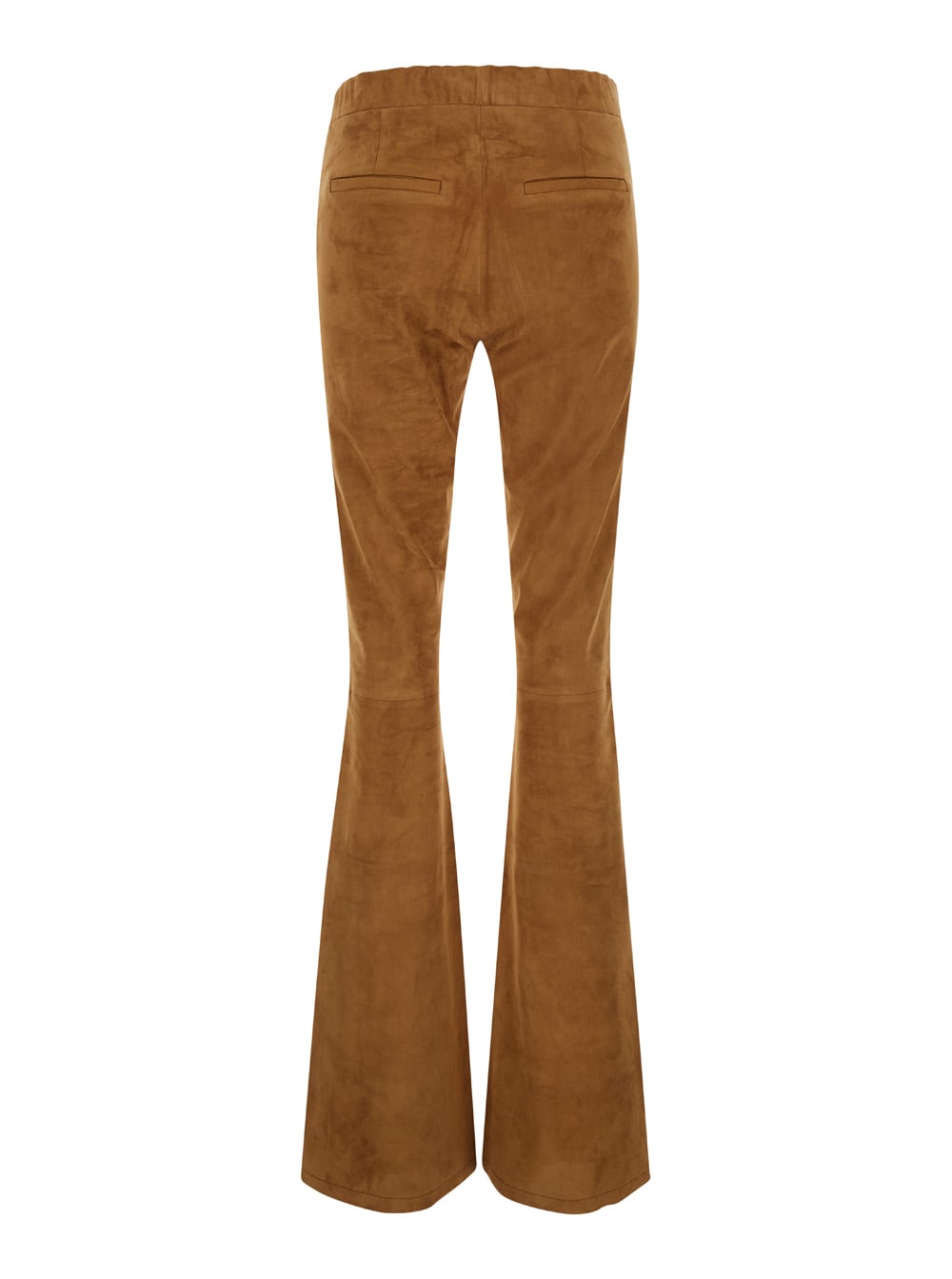 Shop Arma Black Flared Trousers In Suede Woman In Brown