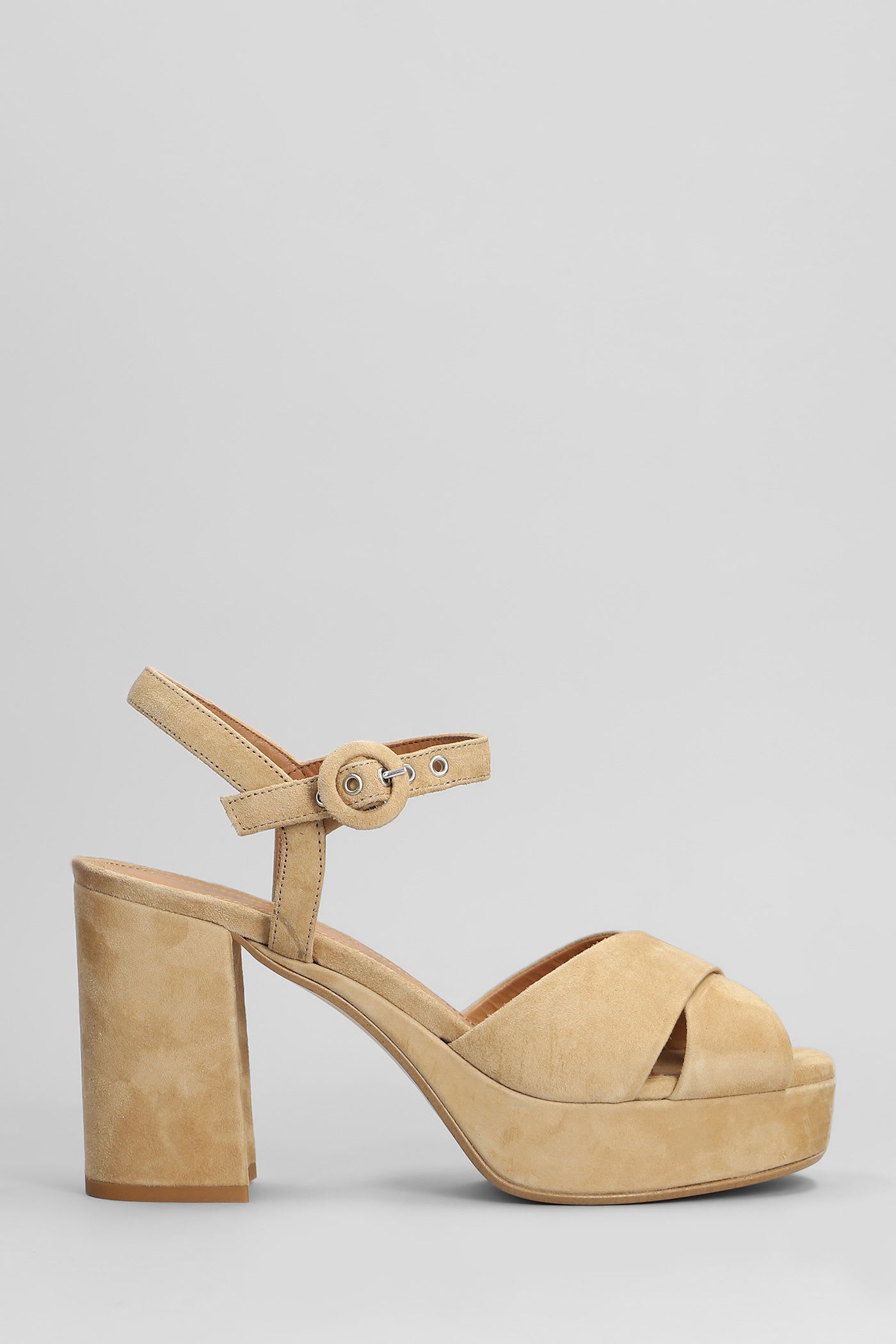 Sandals In Beige Suede