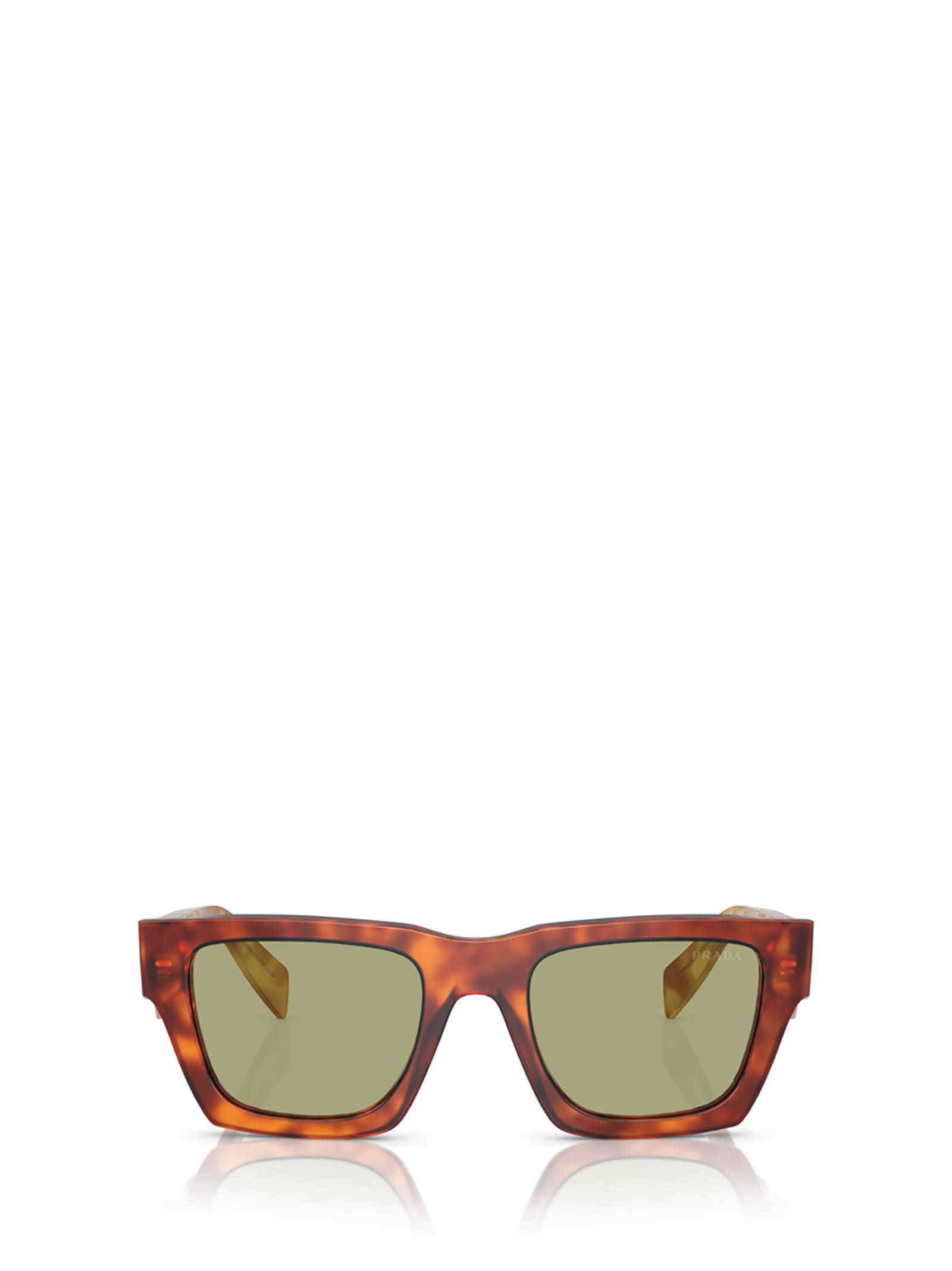 Shop Prada Pr A06s Cognac Tortoise Sunglasses