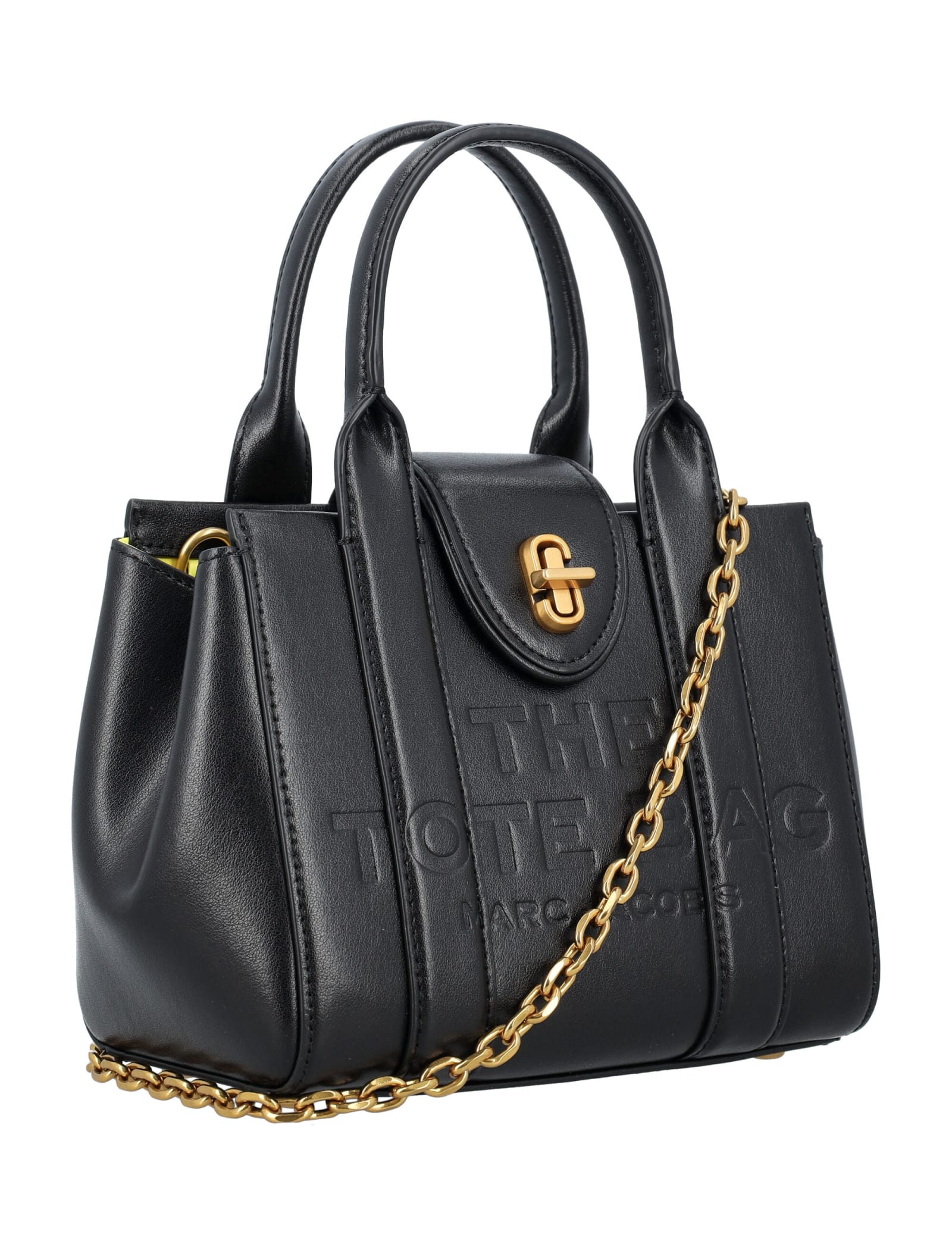 Shop Marc Jacobs The Mini Tote Turn Lock Bag In Black