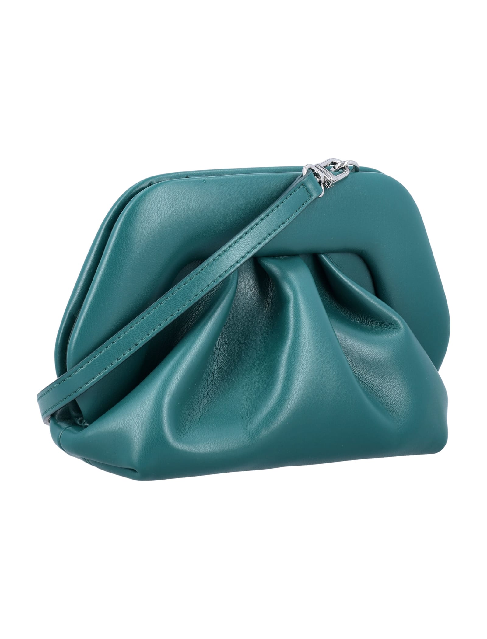 Shop Themoirè Gea Vegan Fabric Clutch In Eden Green