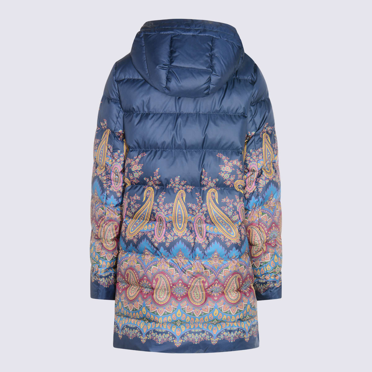 Etro Dark Blue Down Jacket In Blue