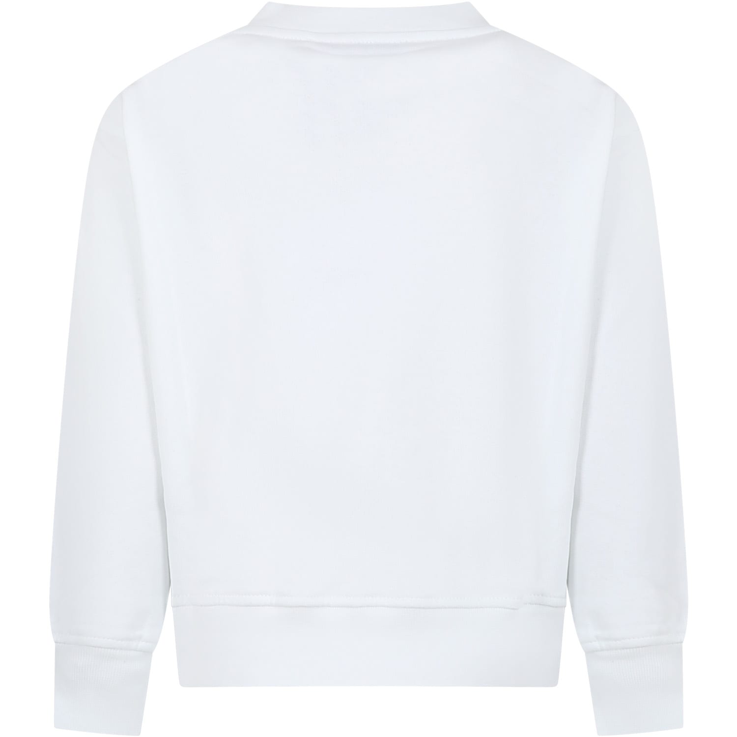 Shop Msgm White Sweatshirt For Kids With Logo