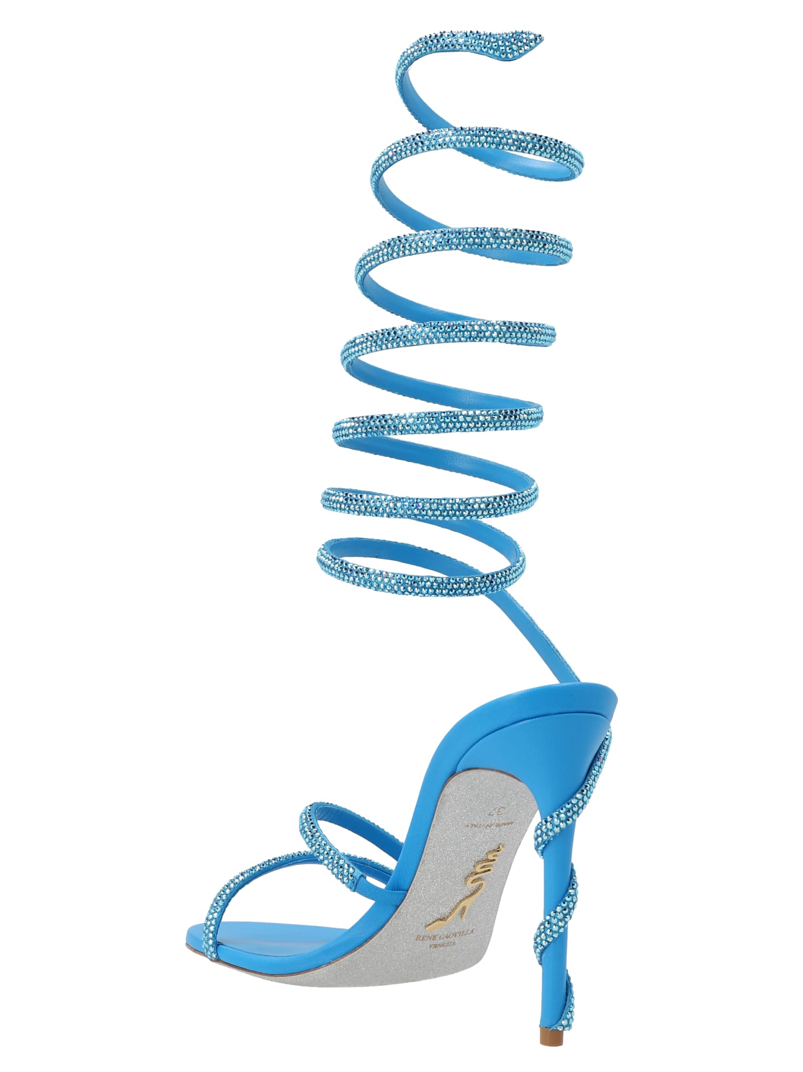 Shop René Caovilla Margot Sandals In Light Blue