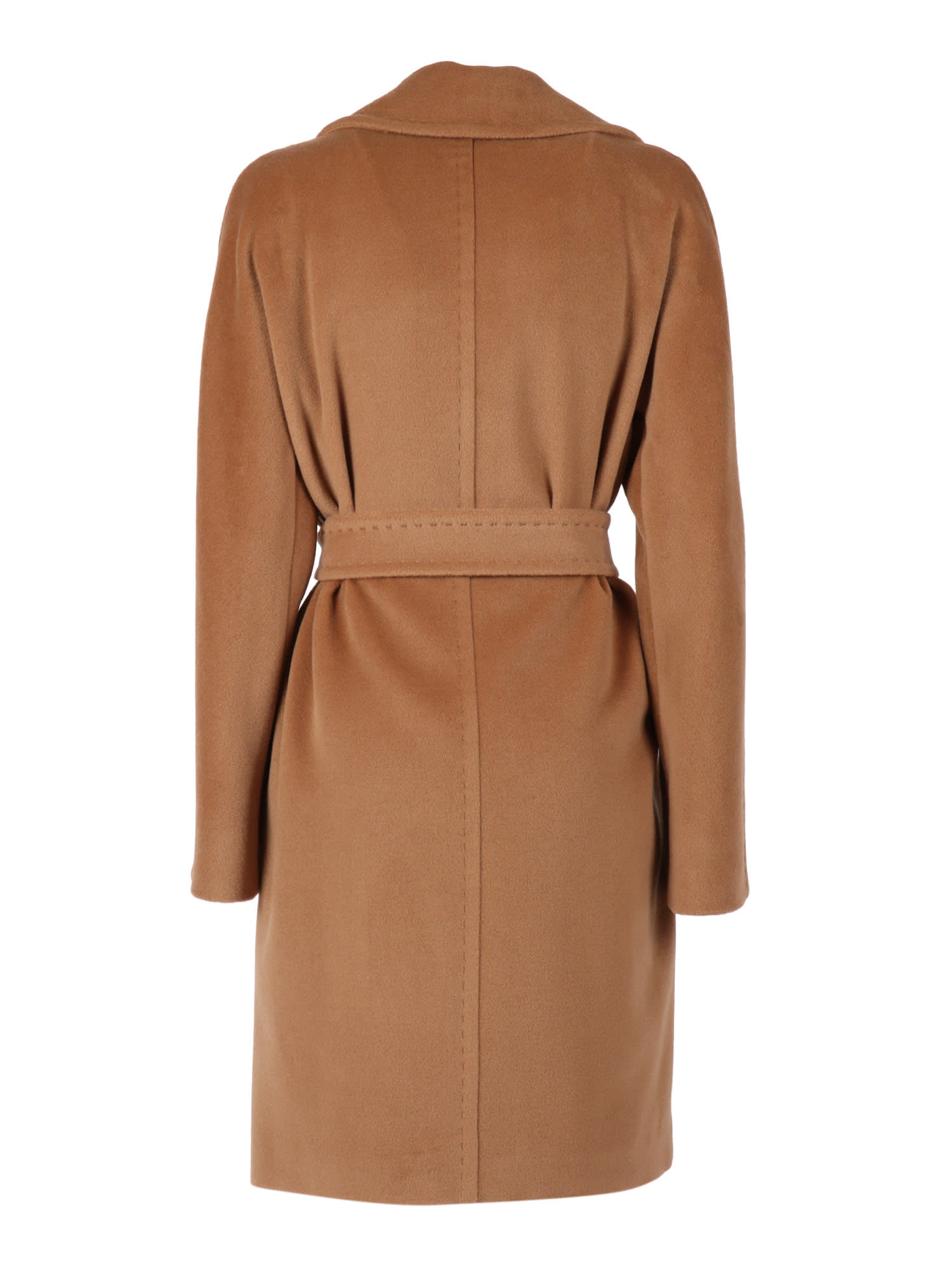 Max Mara Canneti Double Breasted Wool-cachemere Double Drap Long Coat Coats Brown In Brown