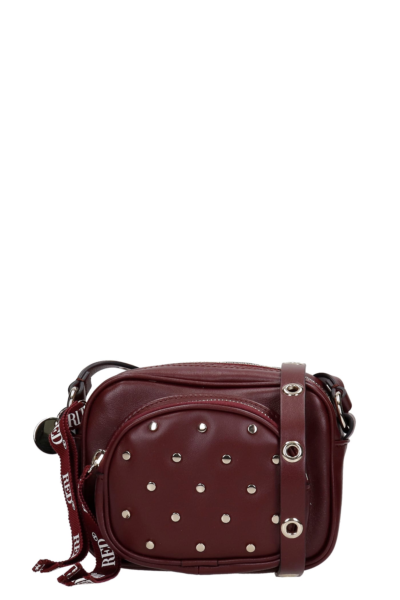 RED Valentino Shoulder Bag In Bordeaux Leather