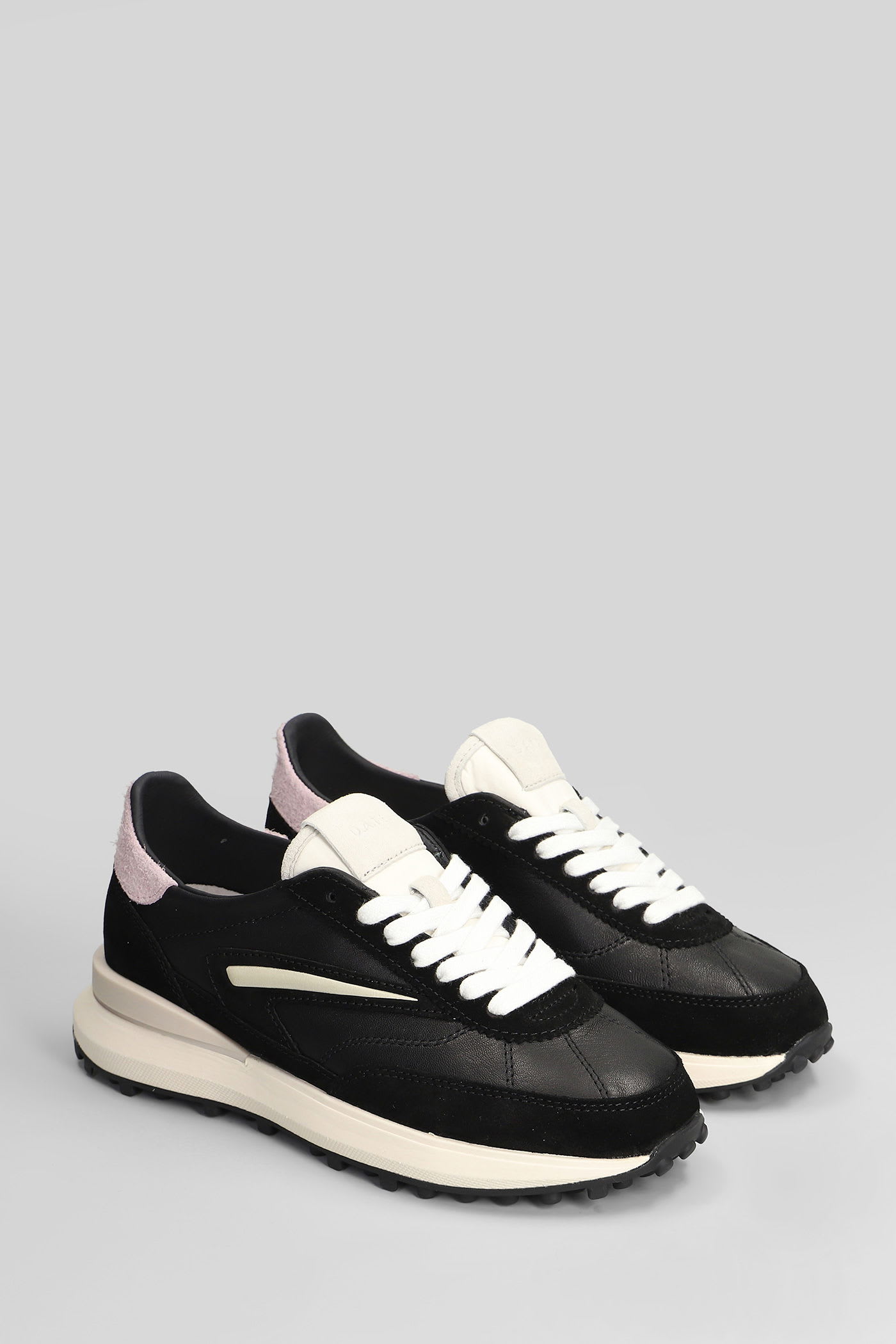 Date Athleta Spft Sneakers In Black Suede And Leather In Multi