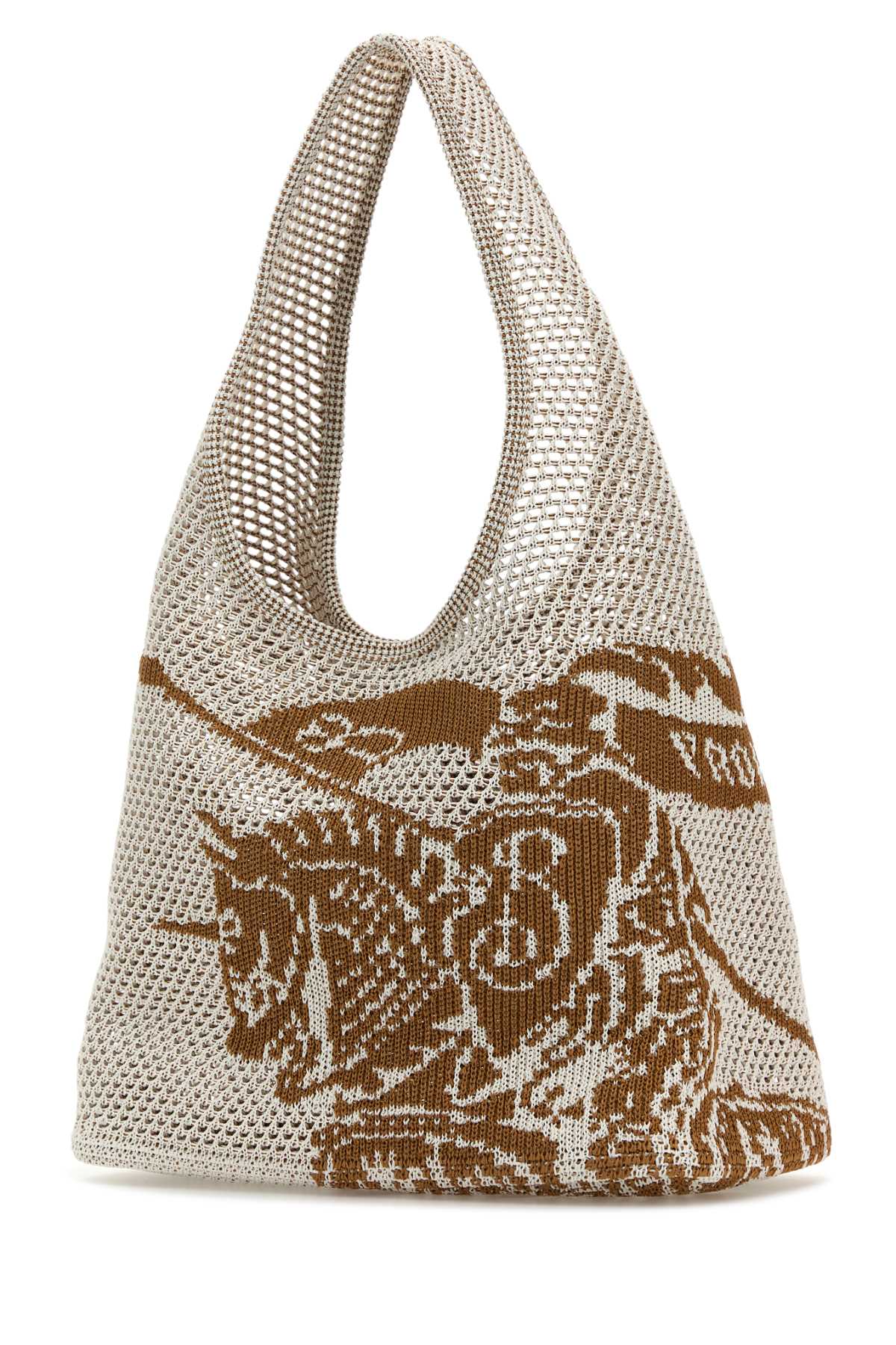 Burberry Graphic Design Knitted Shoulder Bag In White