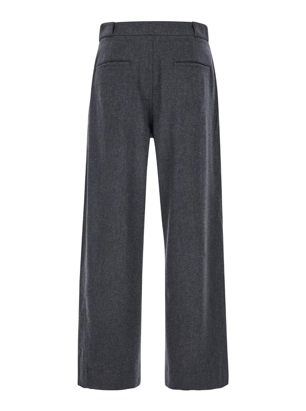 Shop Tonywack Virgin Wool Double-pleats Wide Trousers In Grey