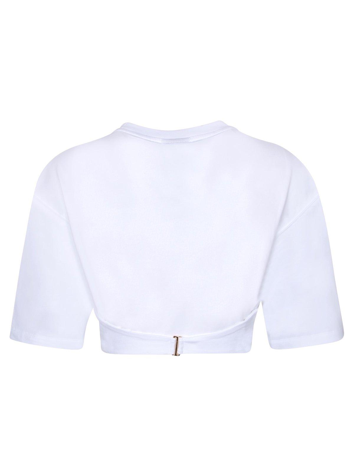 Shop Jacquemus Caraco Cropped T-shirt In White