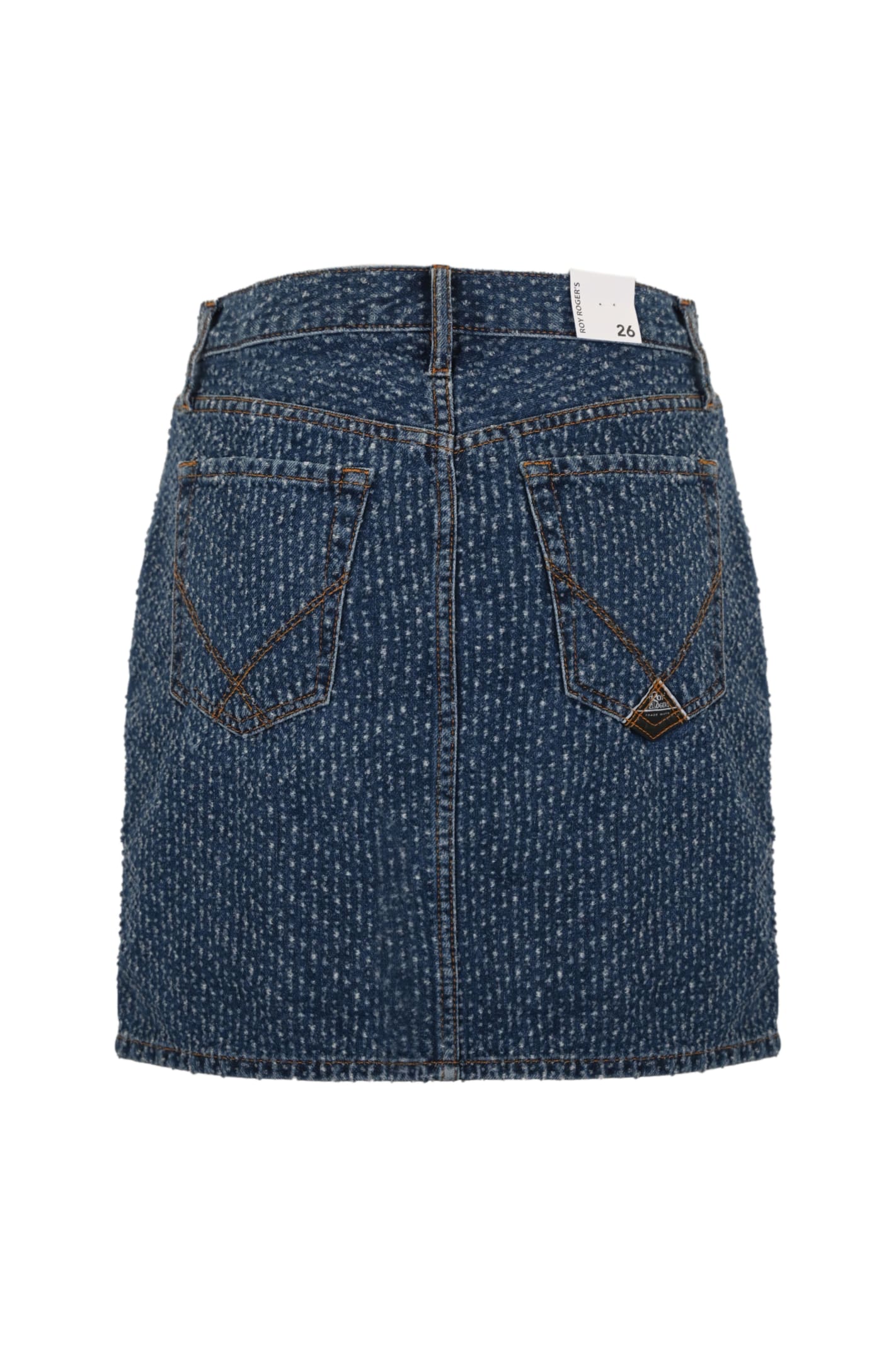 Shop Roy Rogers Noemie Skirt In Boucle Denim