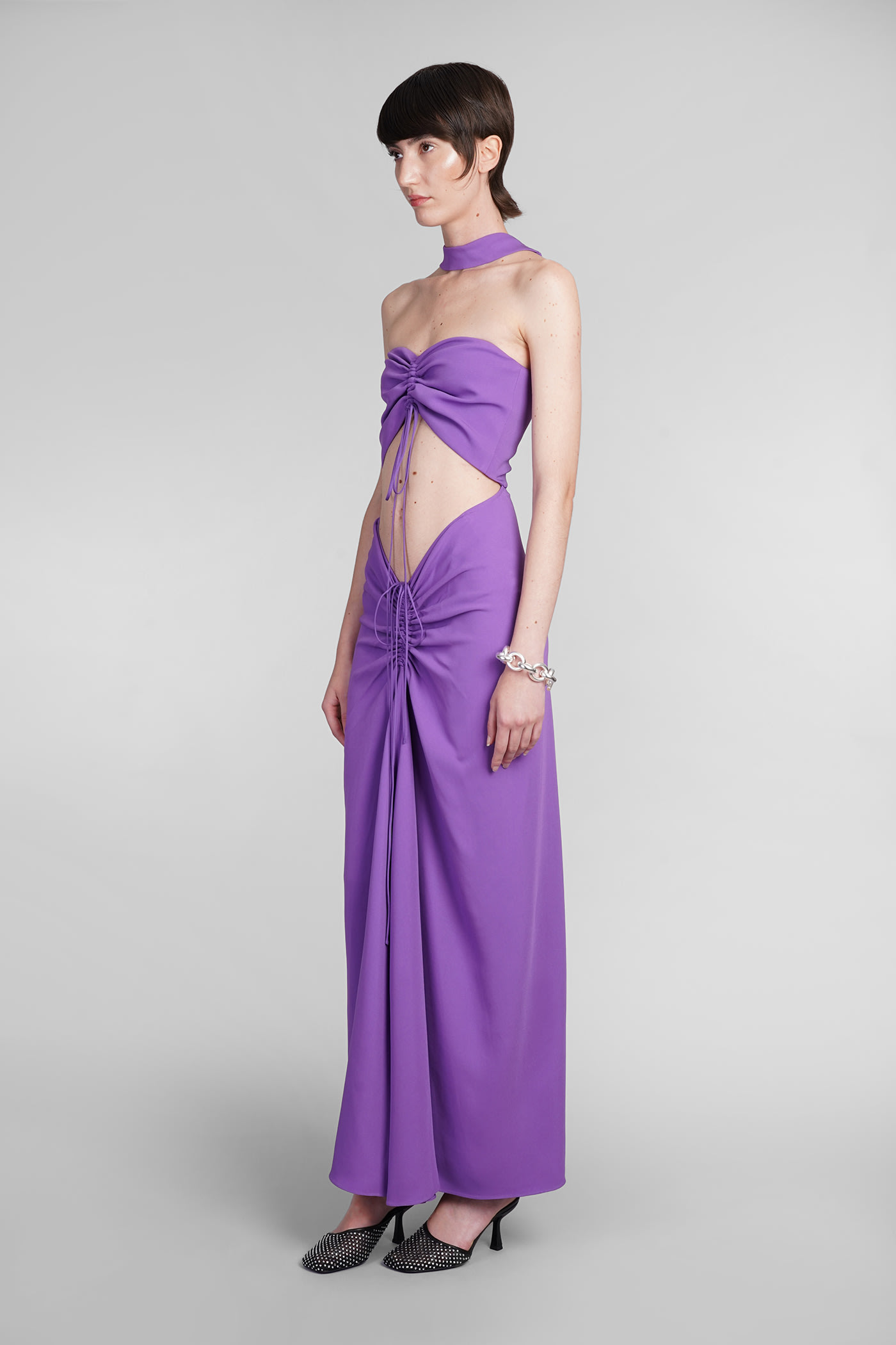 Shop Christopher Esber Dress In Viola Viscose