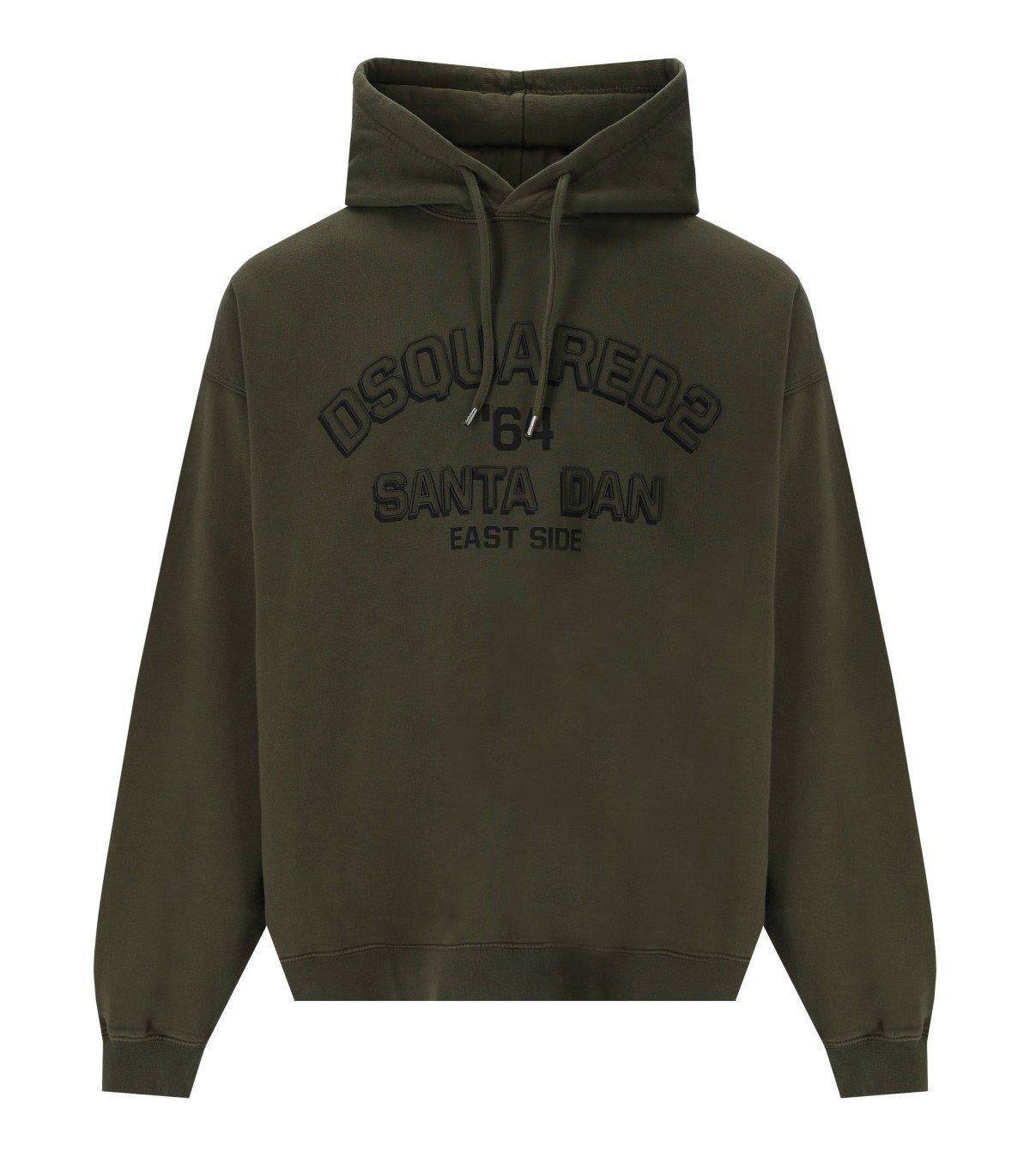 DSQUARED2 LOGO DETAILED DRAWSTRING HOODIE