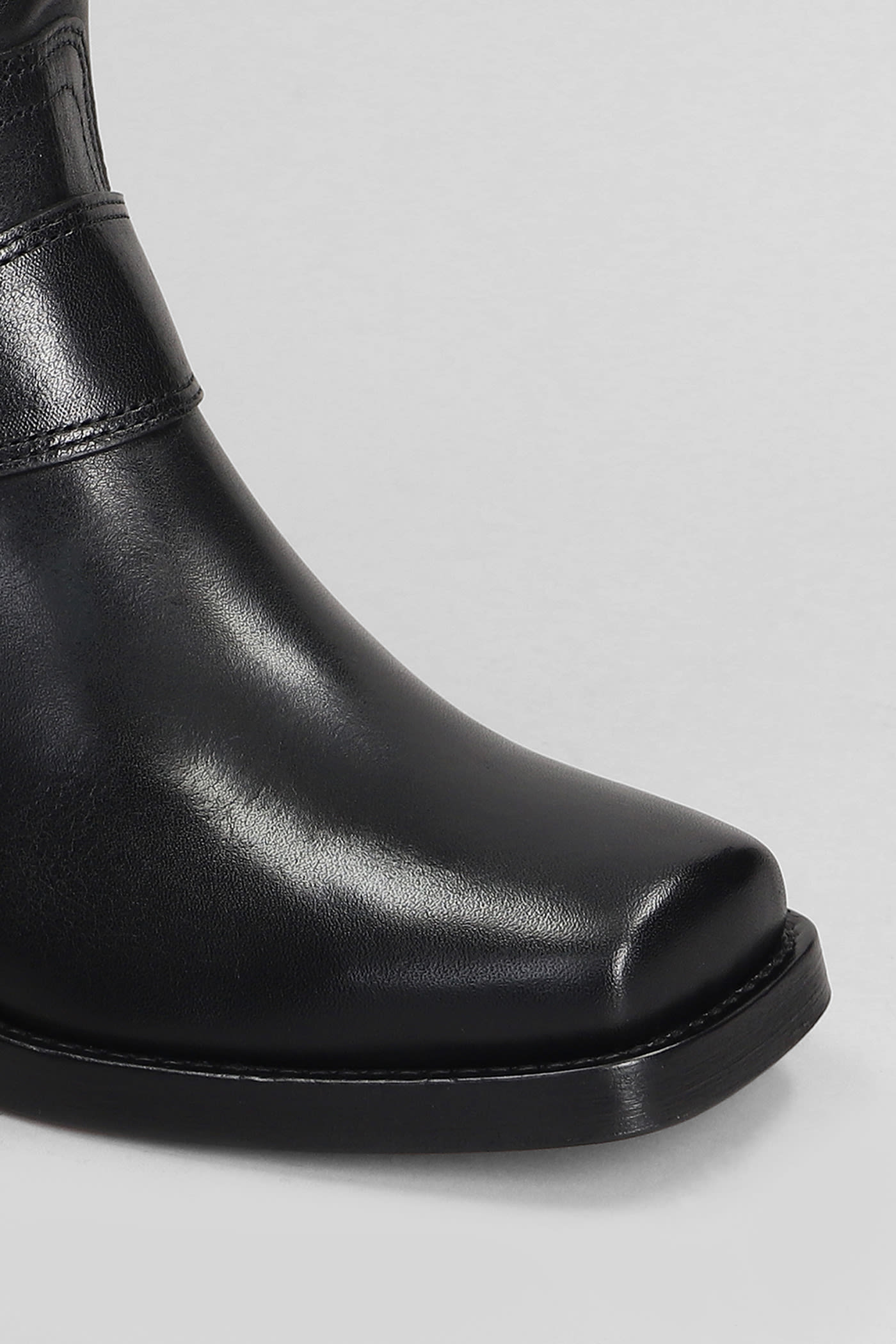 Shop Isabel Marant Akson Gaucho High Heels Ankle Boots In Black Leather