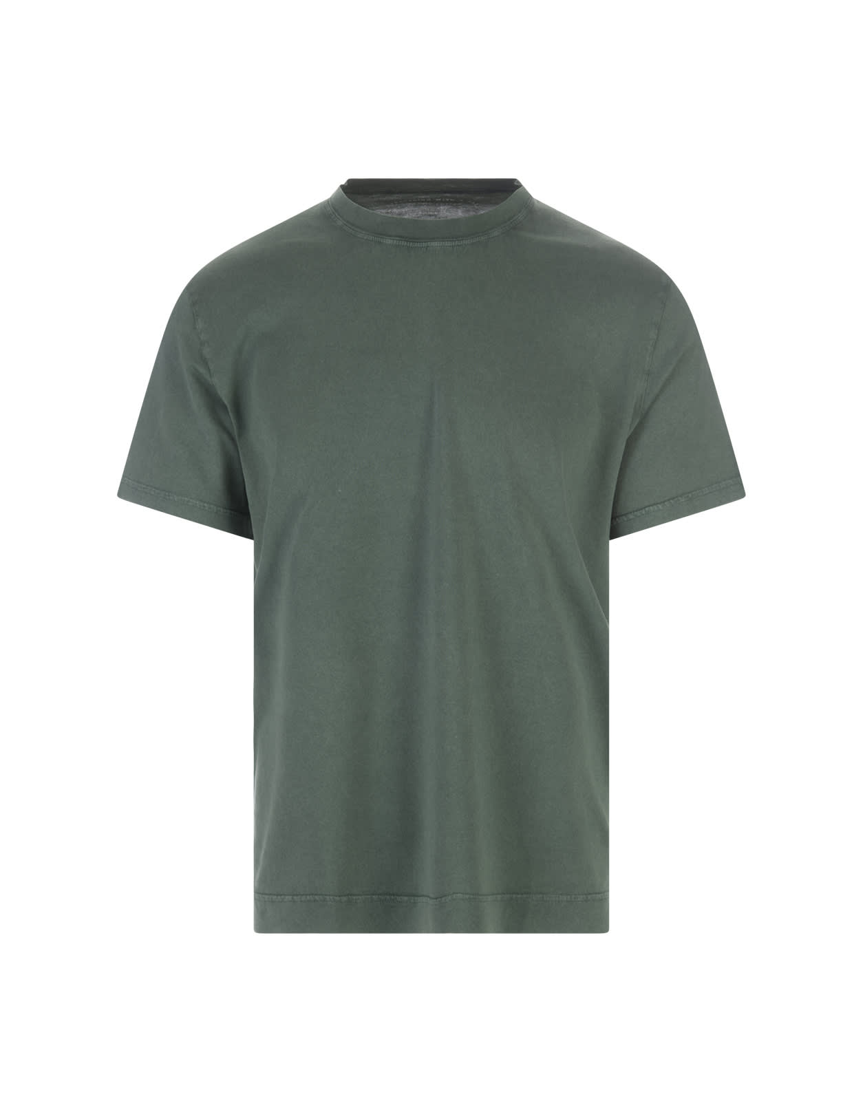 Shop Fedeli Basic T-shirt In Moss Green Organic Cotton