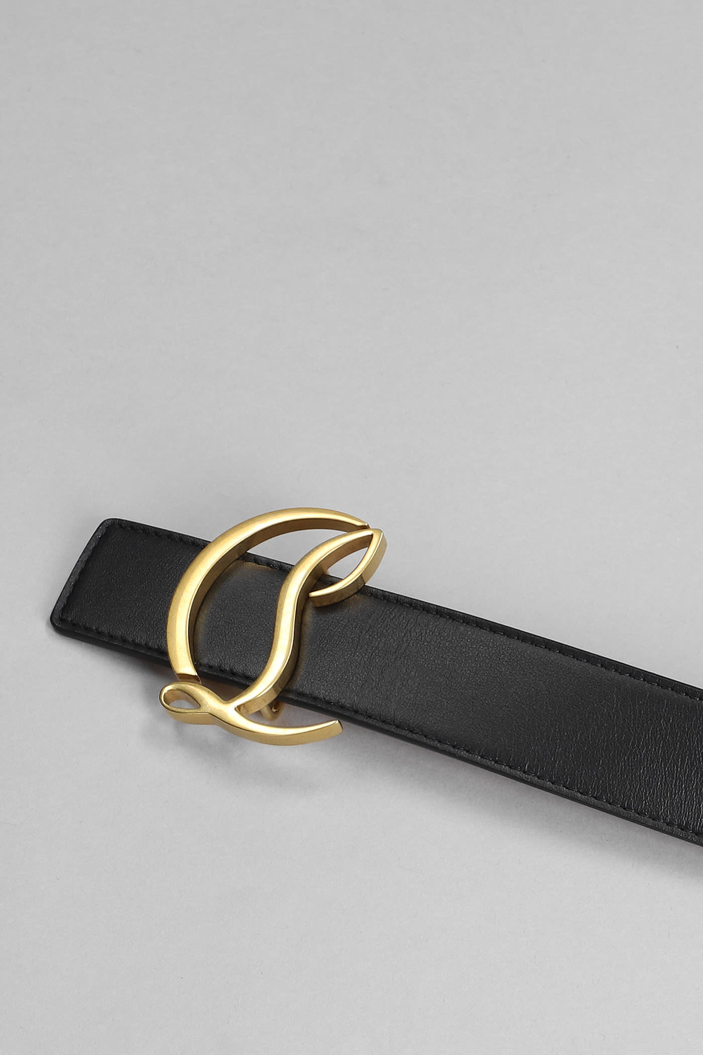 Shop Christian Louboutin Belts In Black Leather