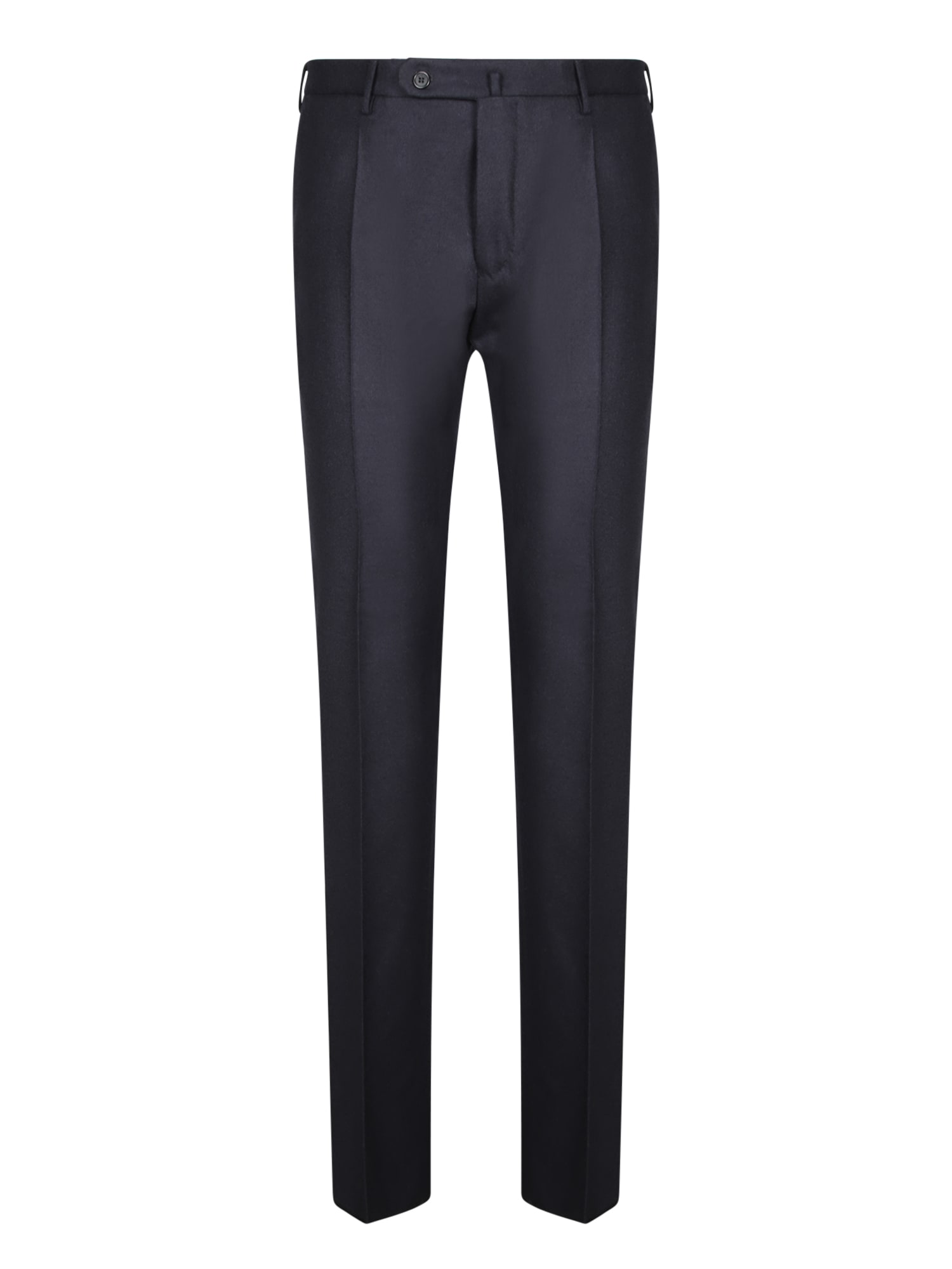 Incotex Dark Blue Wool Flannel Trousers In Blue