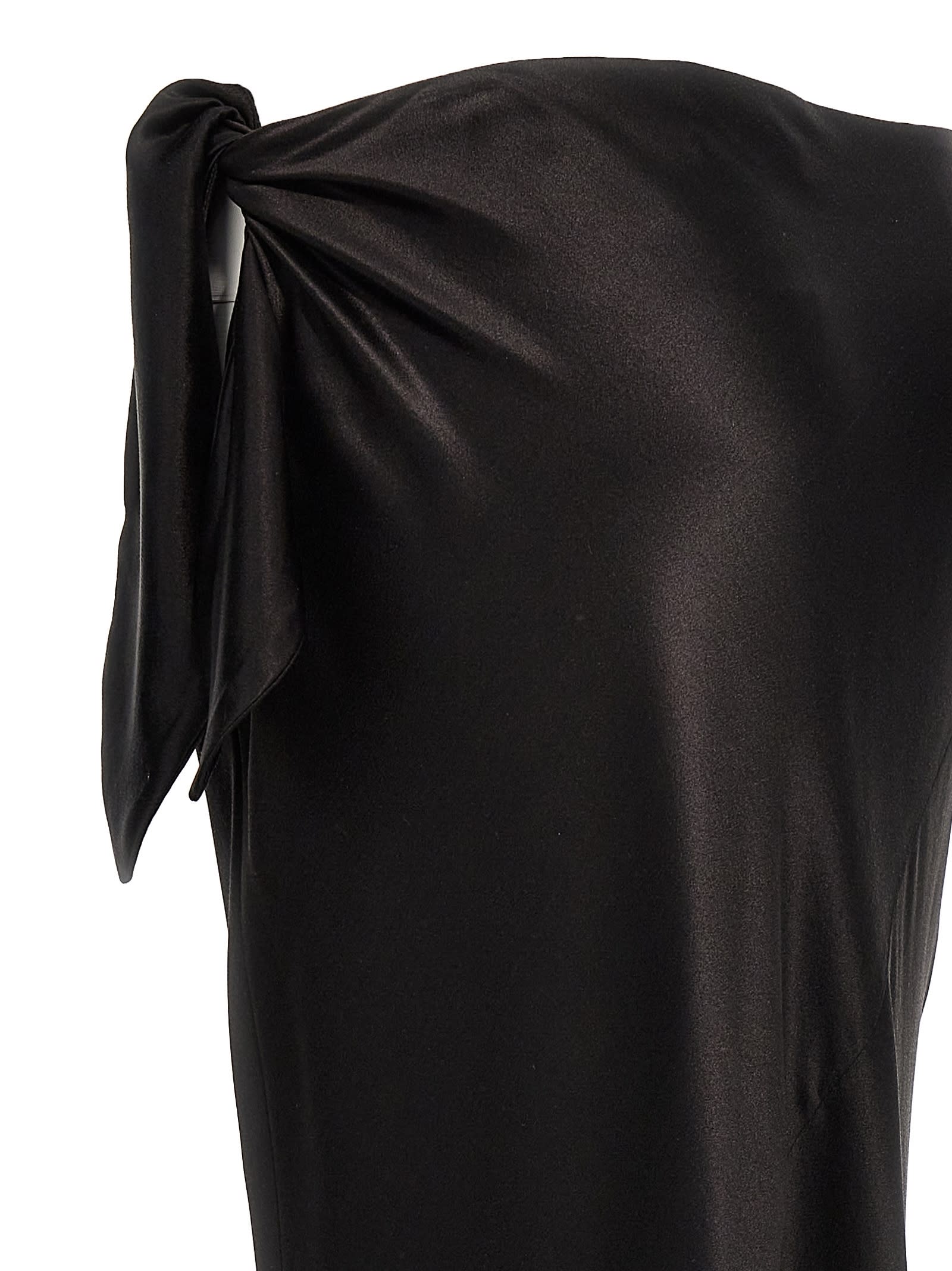 Shop Saint Laurent Knot Maxi Skirt In Black