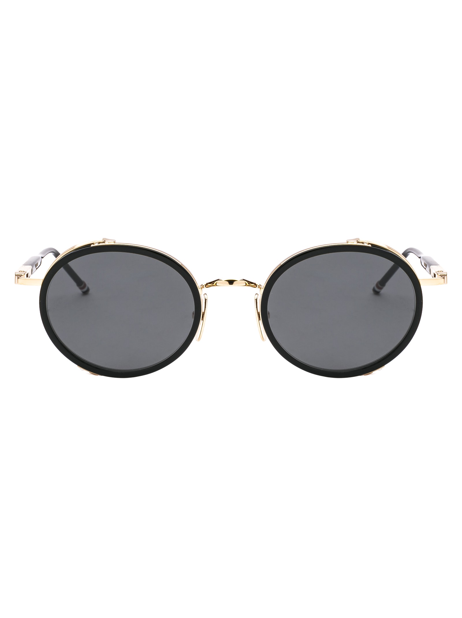 Thom Browne Tb-813 Sunglasses In Black - White Gold W/ Dark Grey - Ar