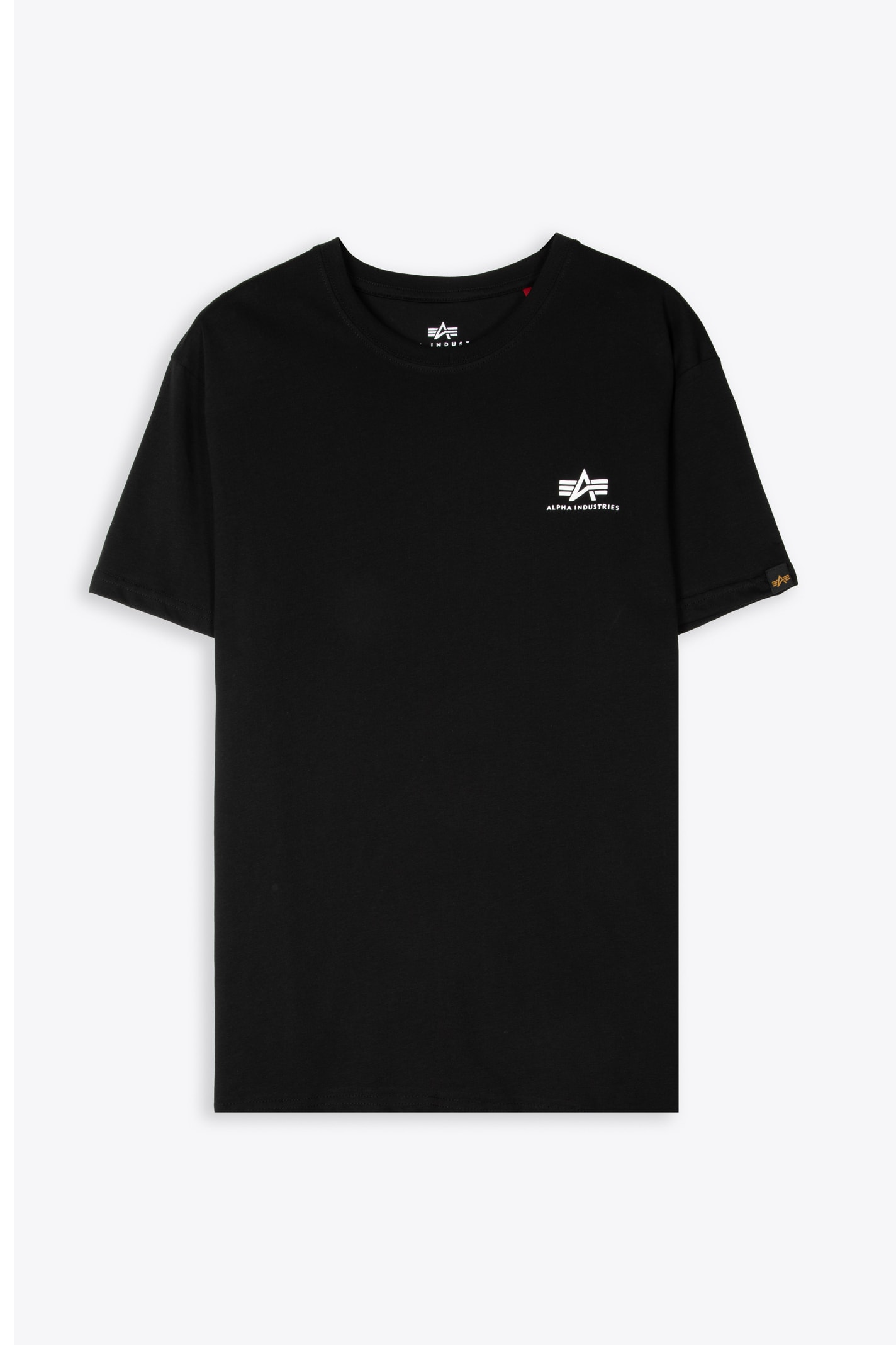 Alpha Industries Basic T Small Logo Black cotton t-shirt with chest logo