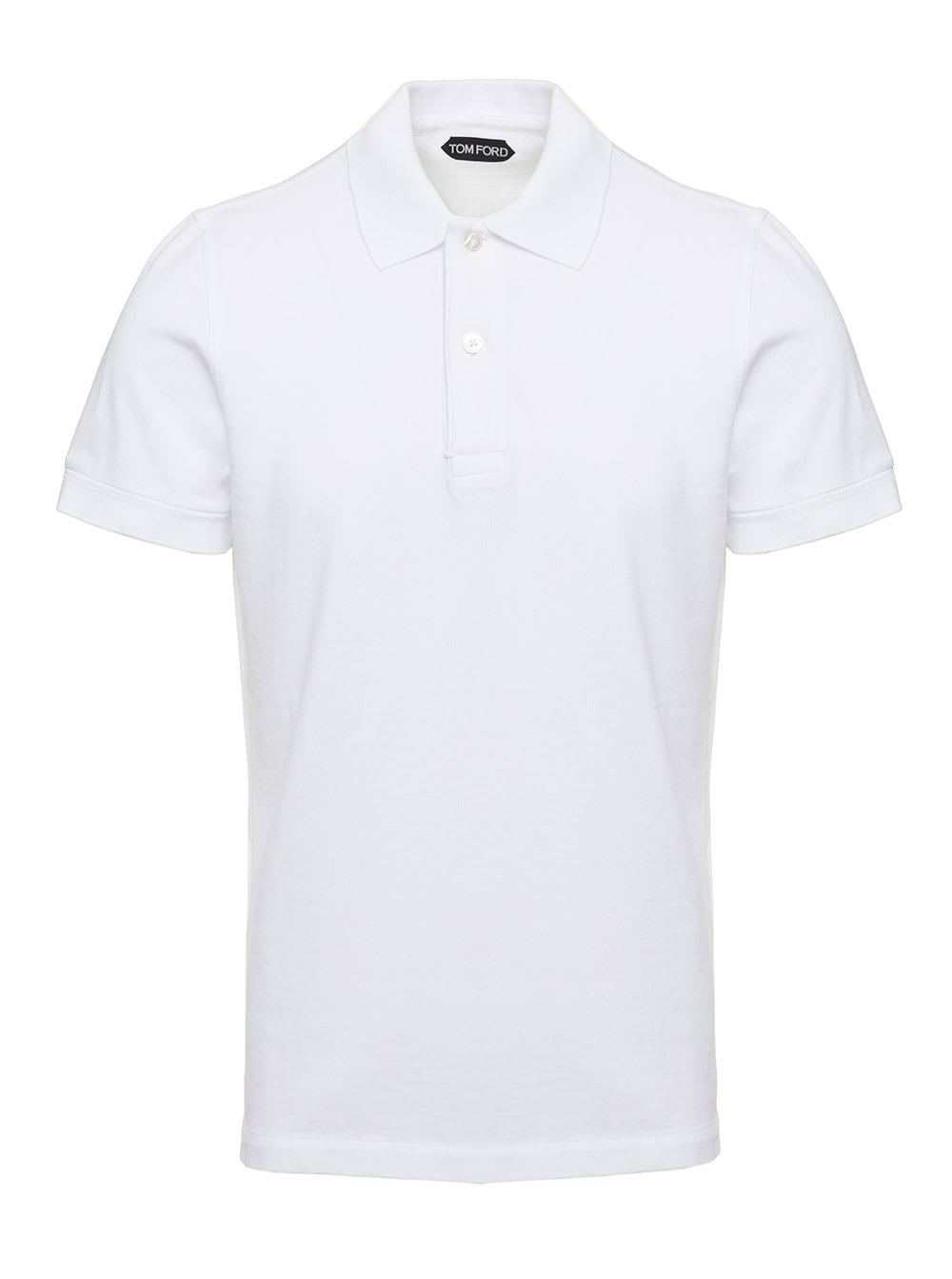 Shop Tom Ford White Short-sleeves Polo In Cotton Piquet Jersey Man