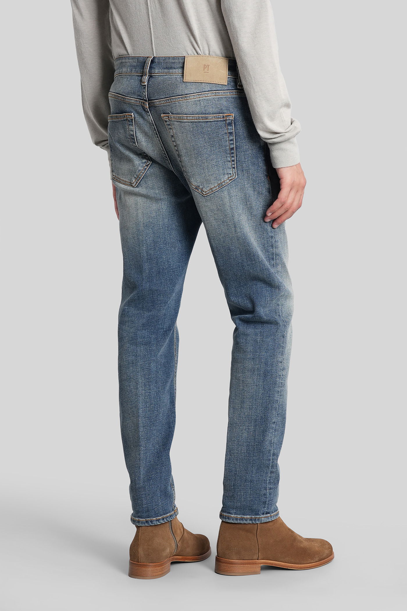 Pt Torino Aw0320 Jeans In Blue Denim In Black