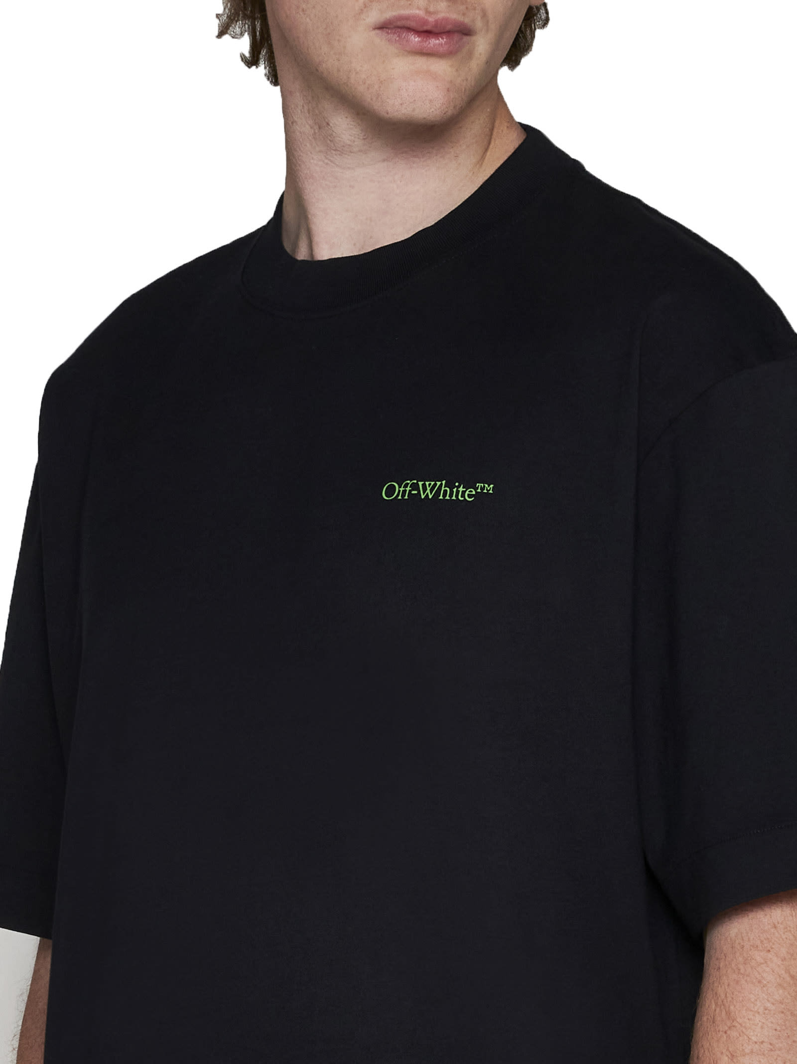 Shop Off-white T-shirt In Black Green