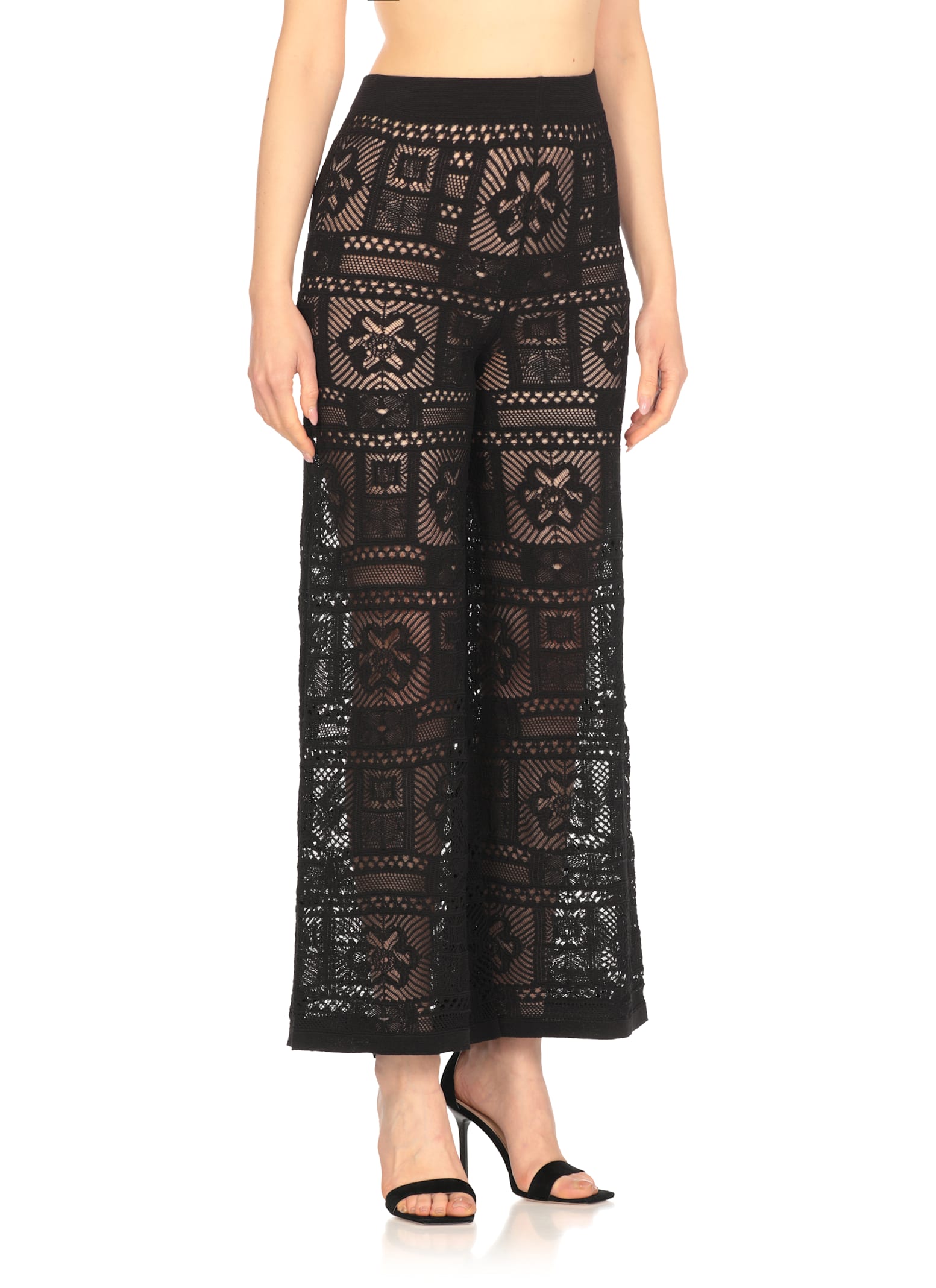 D Exterior Black Cotton Pants