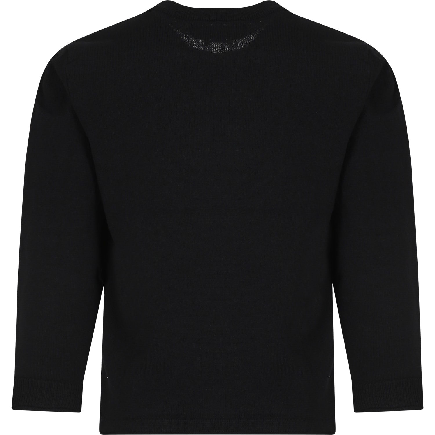 Shop Stone Island Junior Black Sweater For Baby Boy With Compass