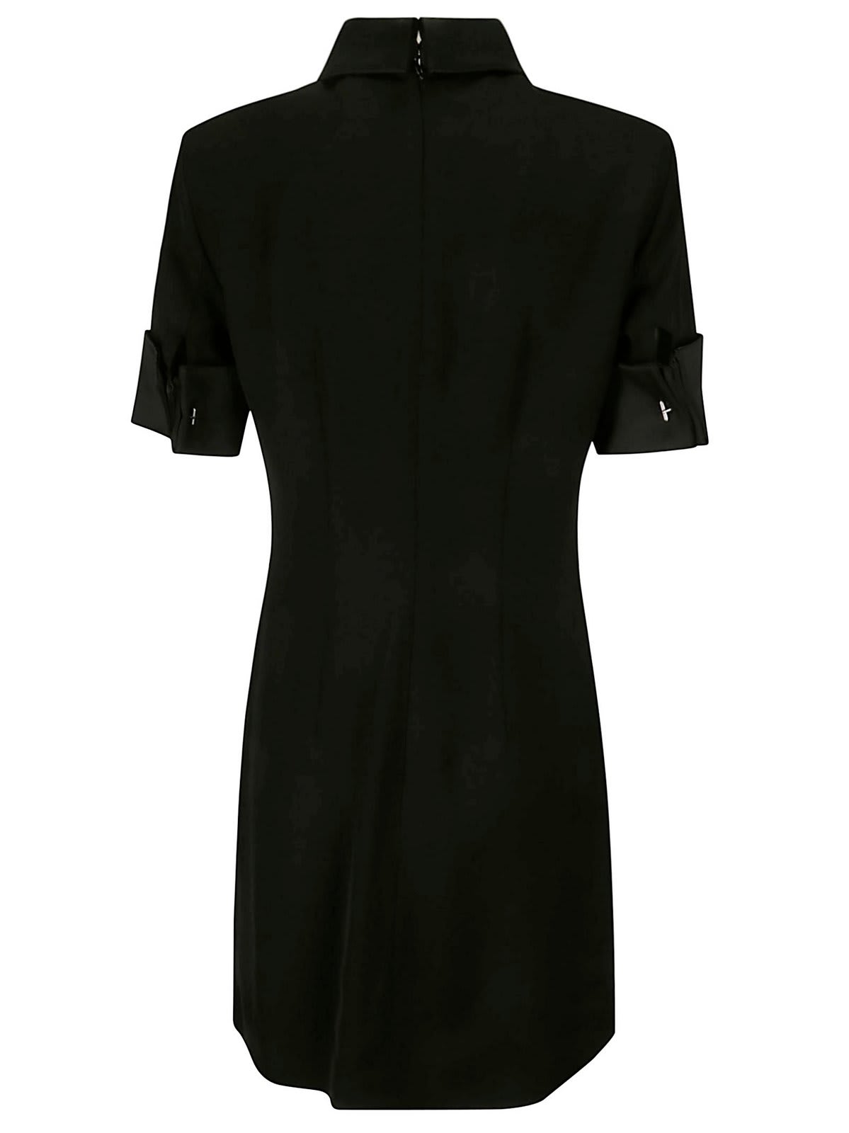 Shop Sportmax Cipro Straight Hem Mini Shirt Dress  In Black