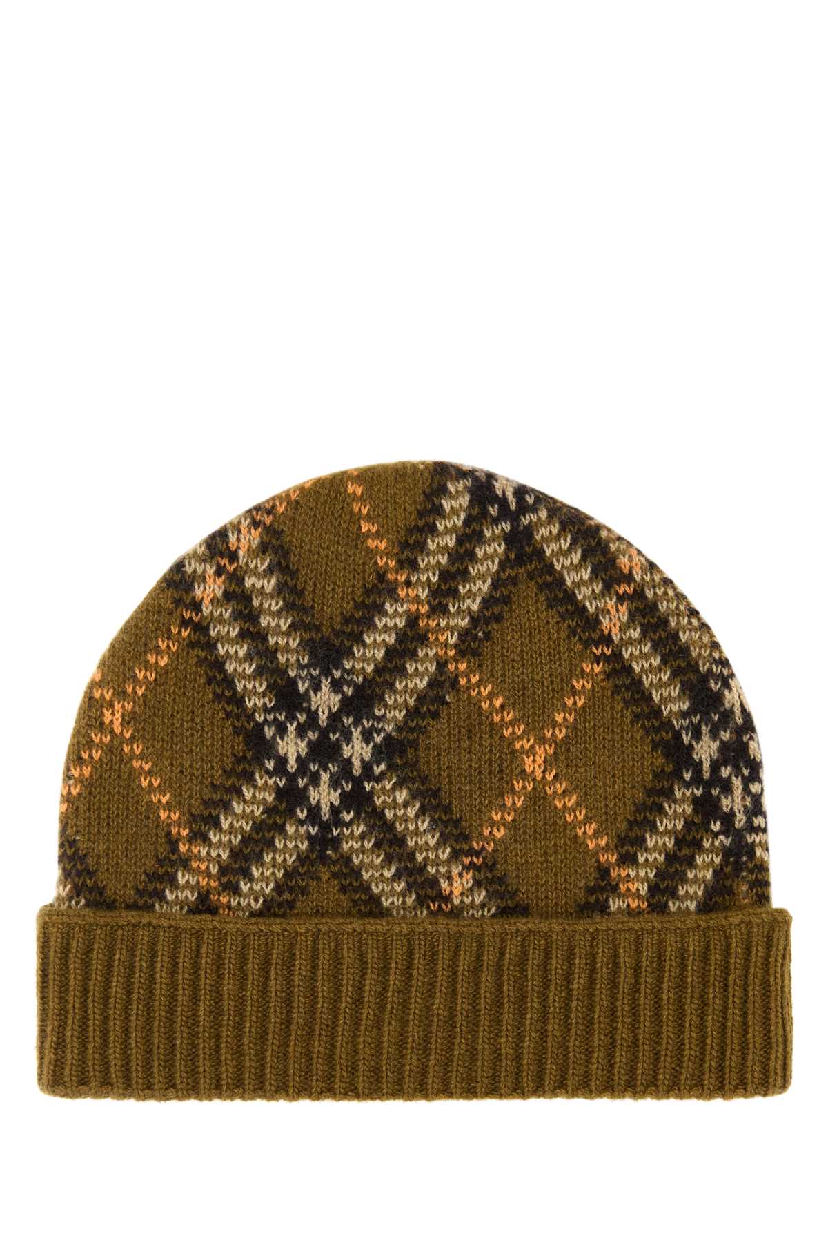 BURBERRY EMBROIDERED CASHMERE BLEND BEANIE HAT 