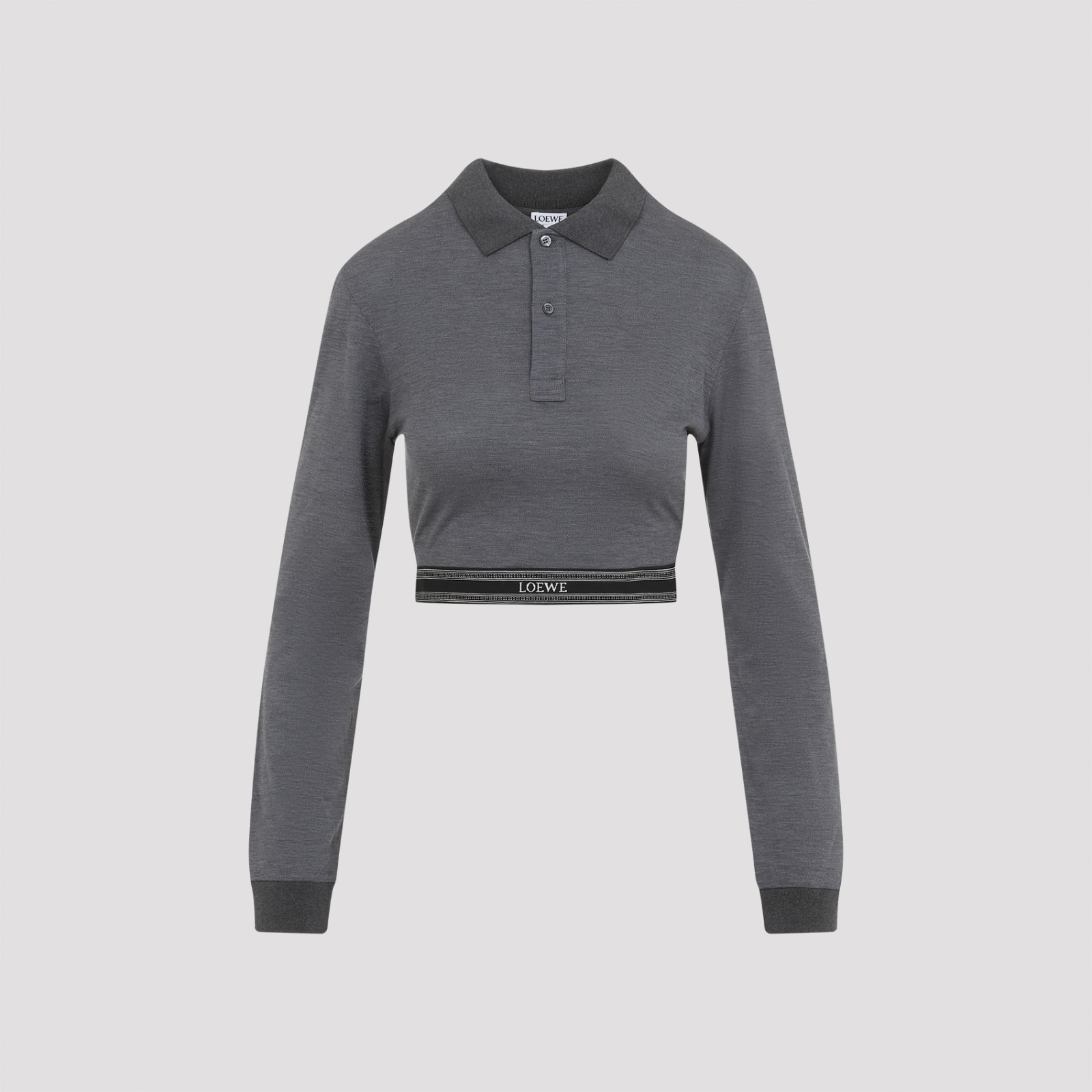 Loewe Cropped Polo Women In Gray