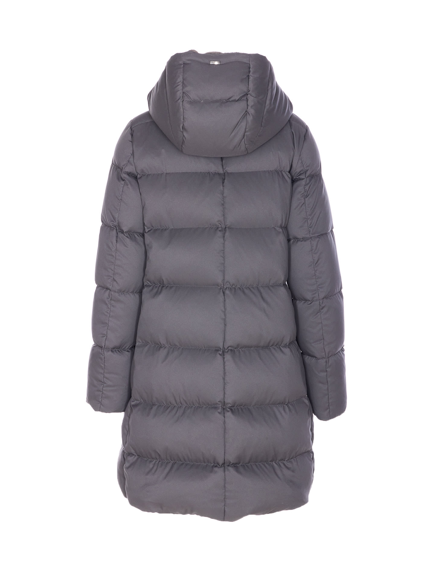 Herno Women Arendelle And New Lady Faux Fur A-shape Down Jacket In Gray