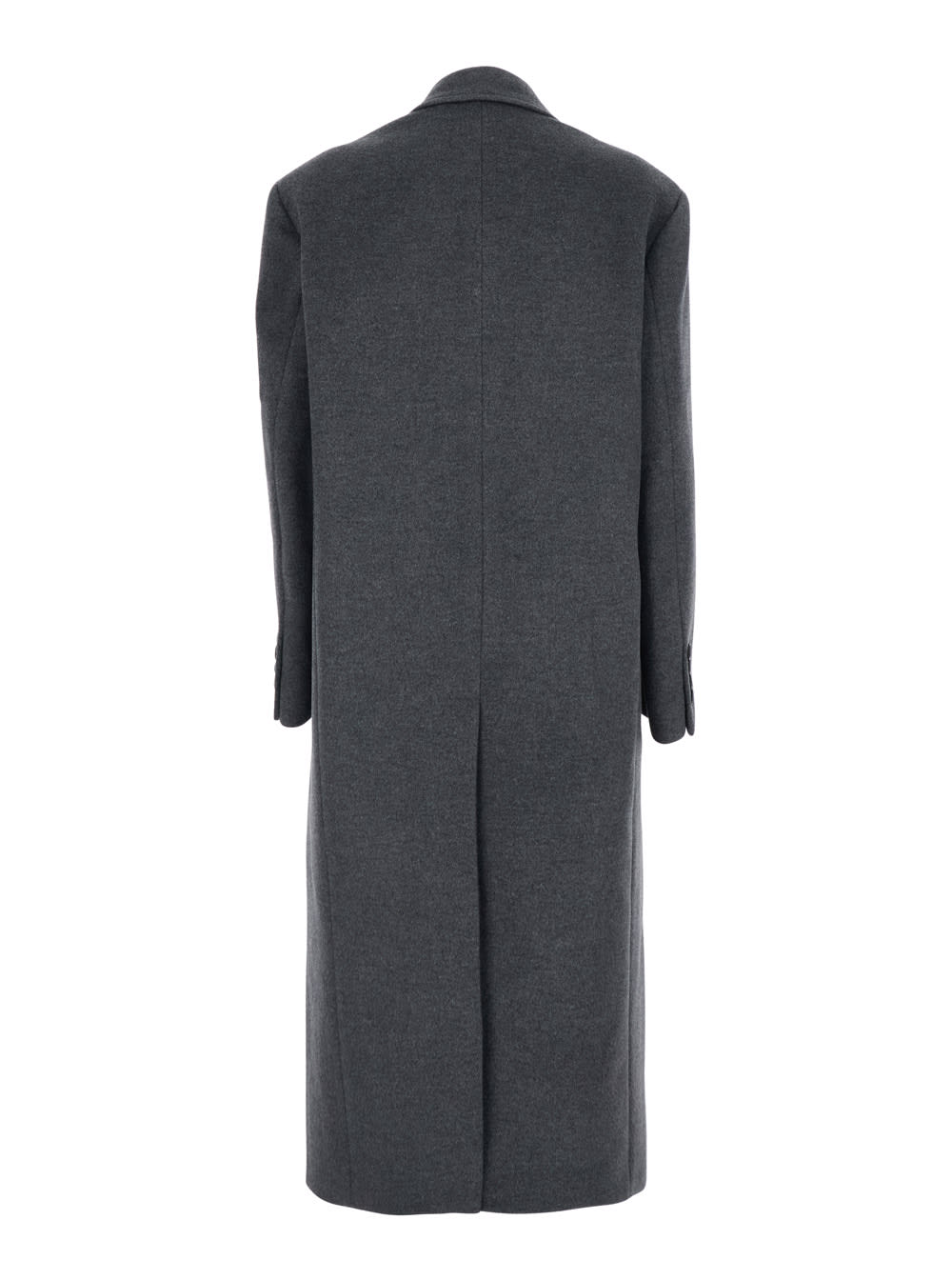 Dunst Grey Double-breasted Coat With Peak Revers In Cashmere Woman In Black