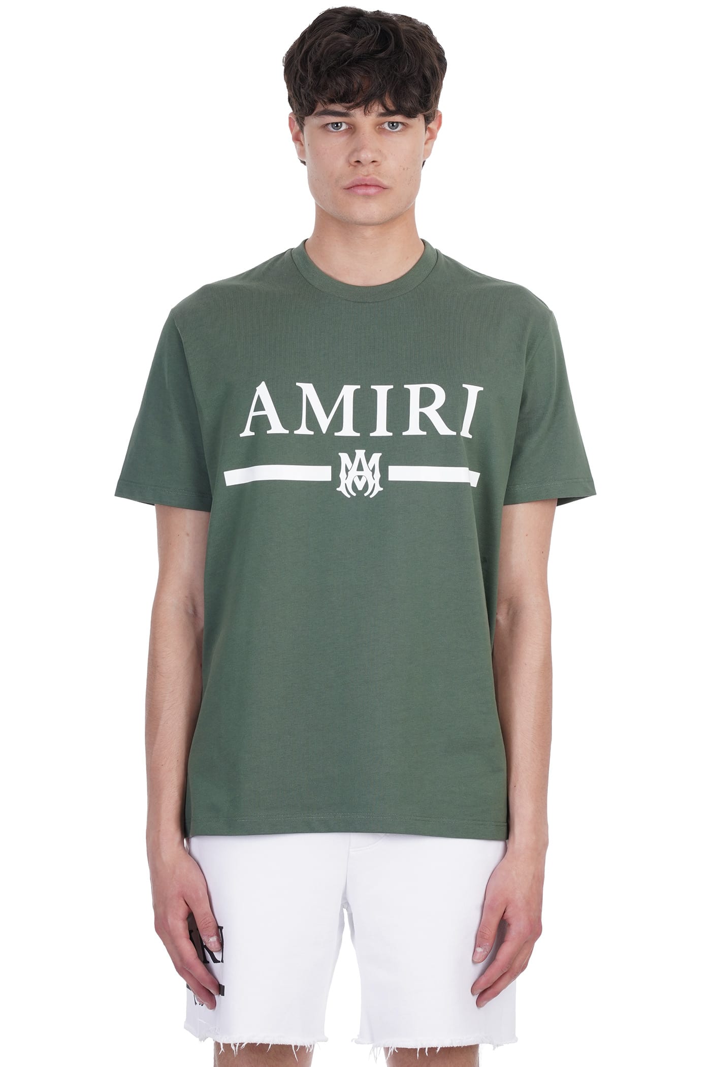 AMIRI T-SHIRT IN GREEN COTTON