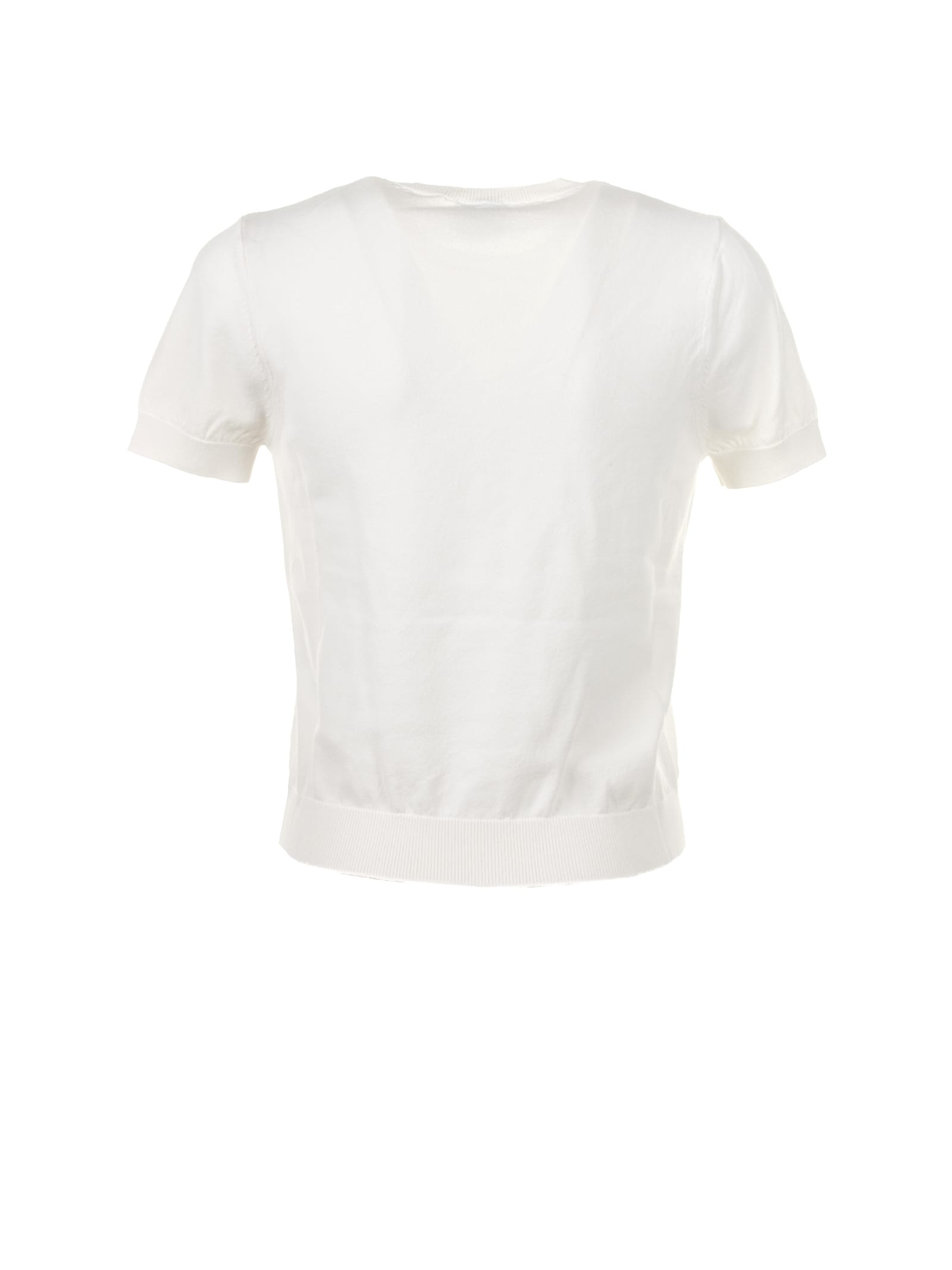 Shop Cruna White Cotton Thread T-shirt In Burro