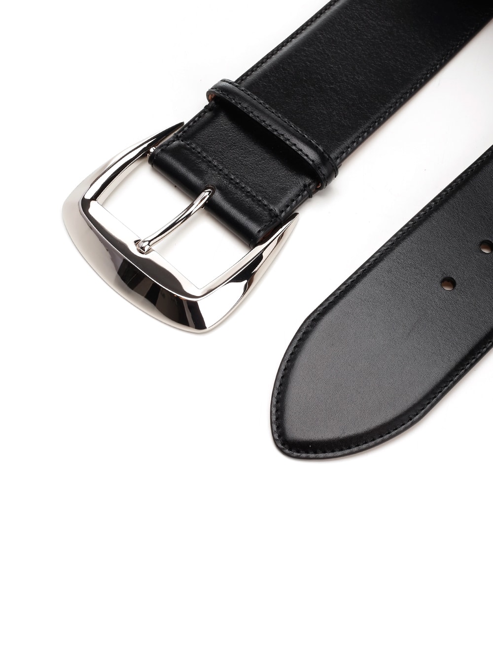 Alexander Mcqueen Leather High Belt In Black