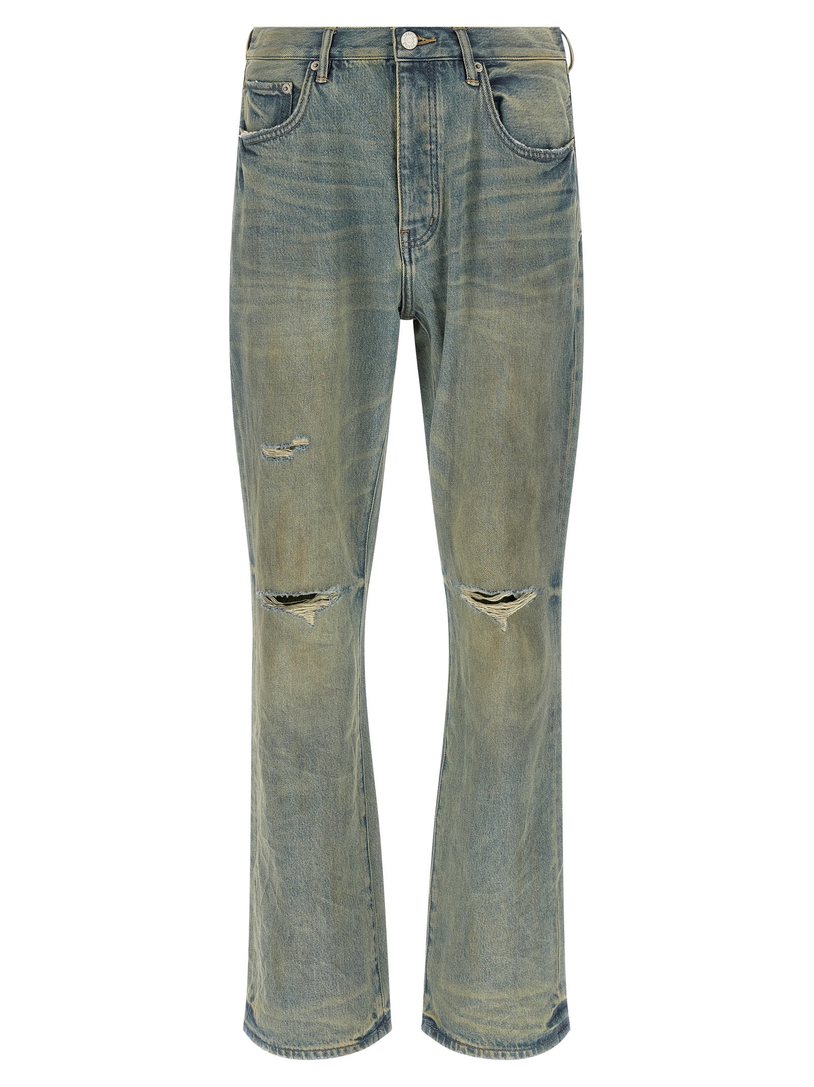 Purple Brand P026 Dirty Fade Rip Boot Jeans In Blue