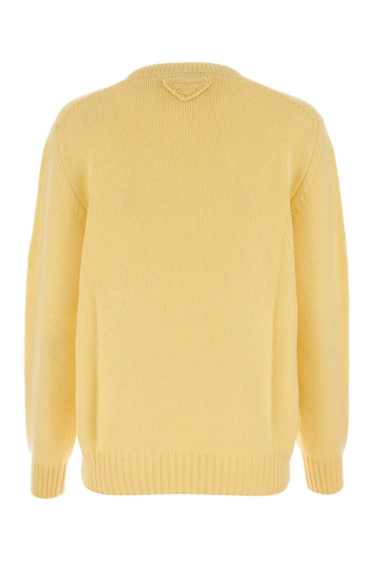 Shop Prada Yellow Wool Blend Sweater In Giallo
